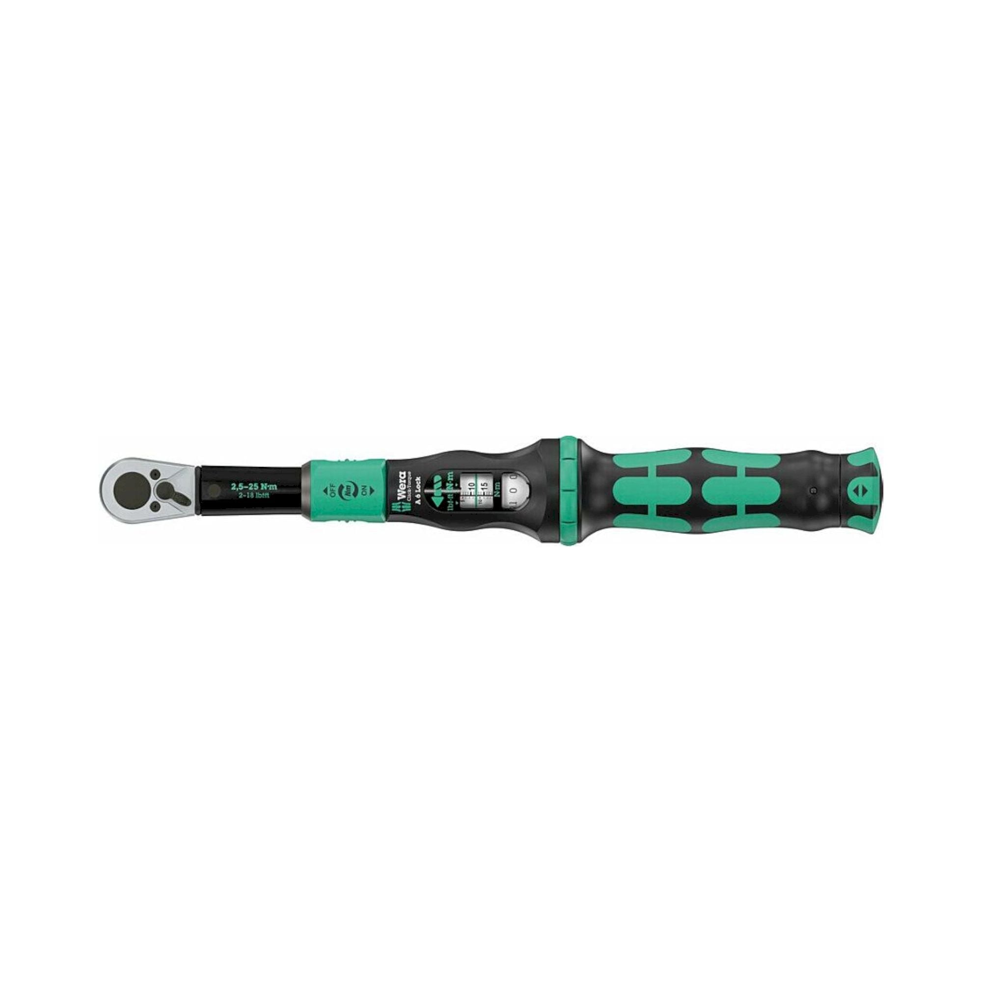 Wera 05075691001. Drehmomentschlüssel, einstellbar, Torque Lock Funktion, Umschaltknarre, Rechtsanzug, 1/4", 2,5-25 Nm