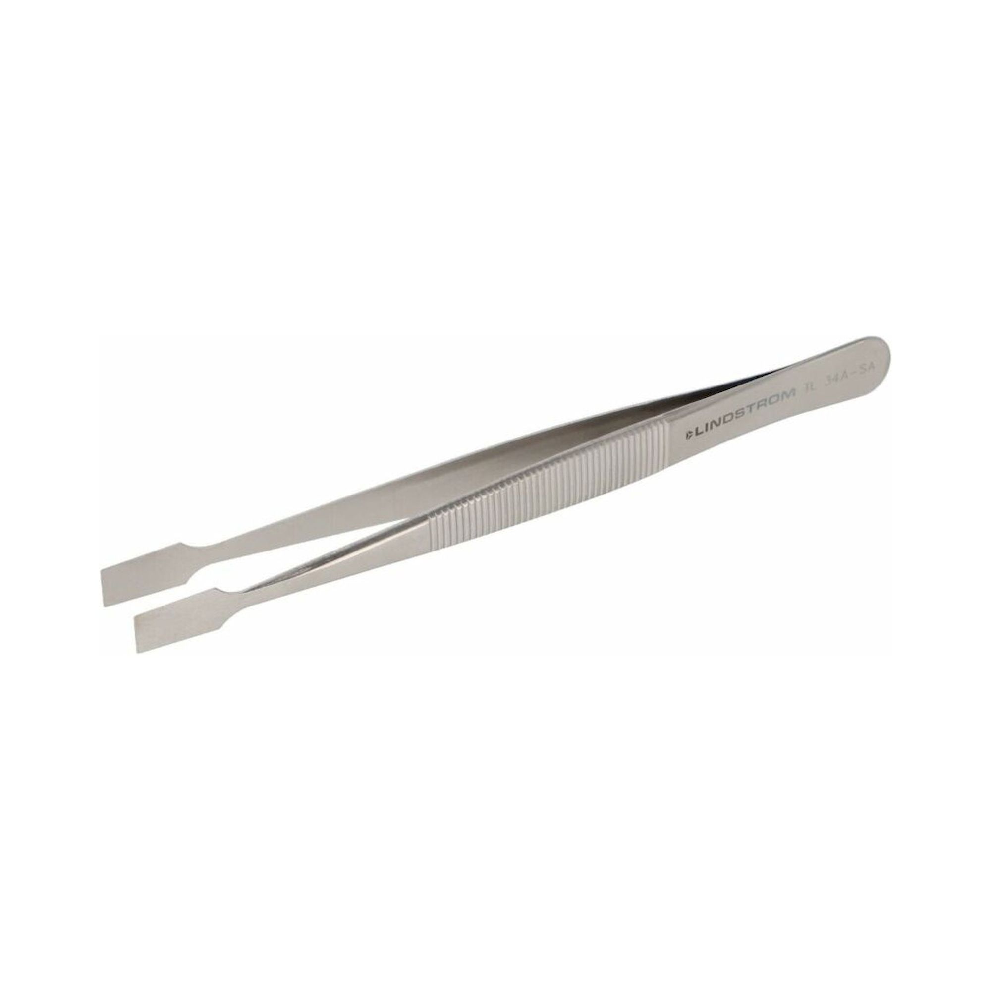 Lindström TL 34A-SA. Präzisionspinzette aus Edelstahl, quadratische, flache Spitzen, 120 mm