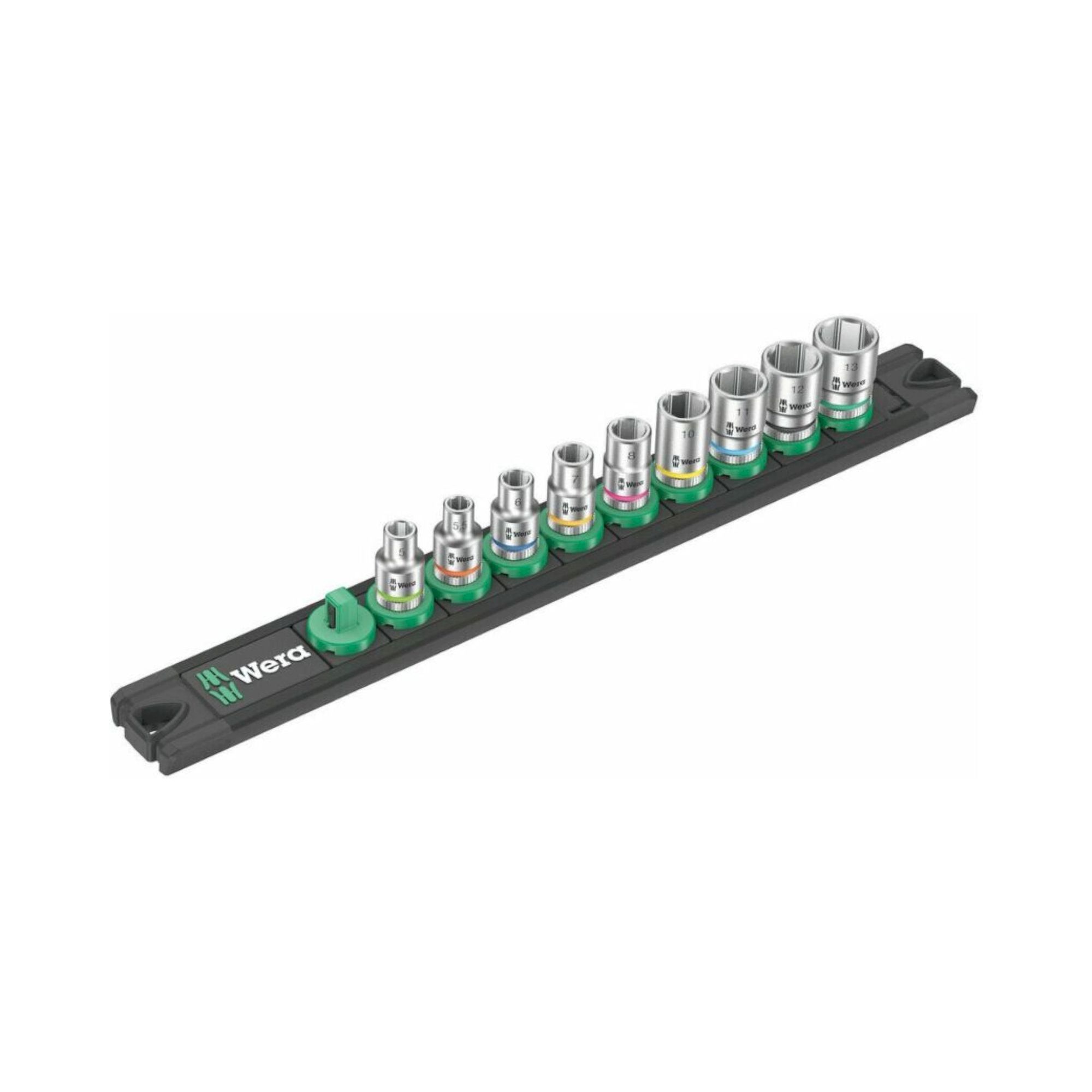 Wera 5005400001. Barre magnétique à douilles A 4 Zyklop Jeu de douilles, entraînement 1/4", 9 pièces