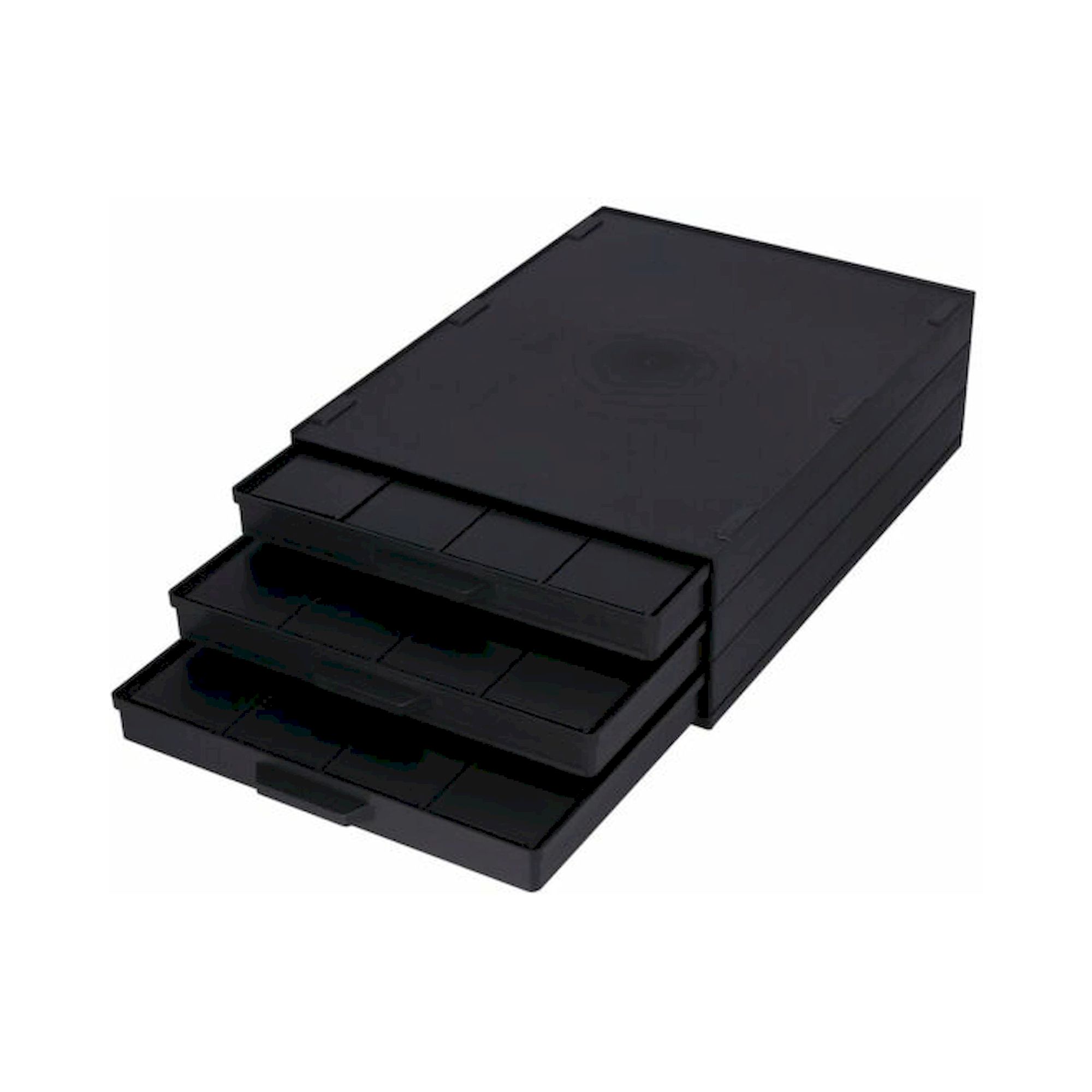 Licefa 8900041. ESD SMD Schrank 340/22 ESD-CON, 3 Schubladen á 16x SMD Box N4, schwarz