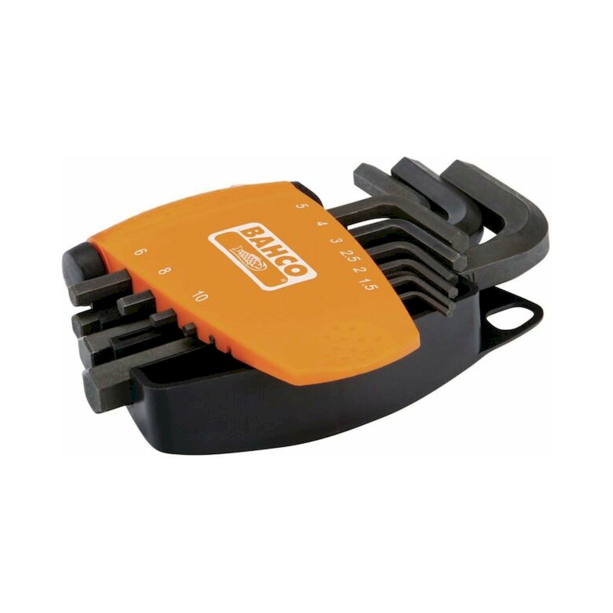 Bahco BE-9578. Winkelschraubendreher-Satz, Sechskant, metrisch mit kompaktem Kunststoffhalter, 9-teilig