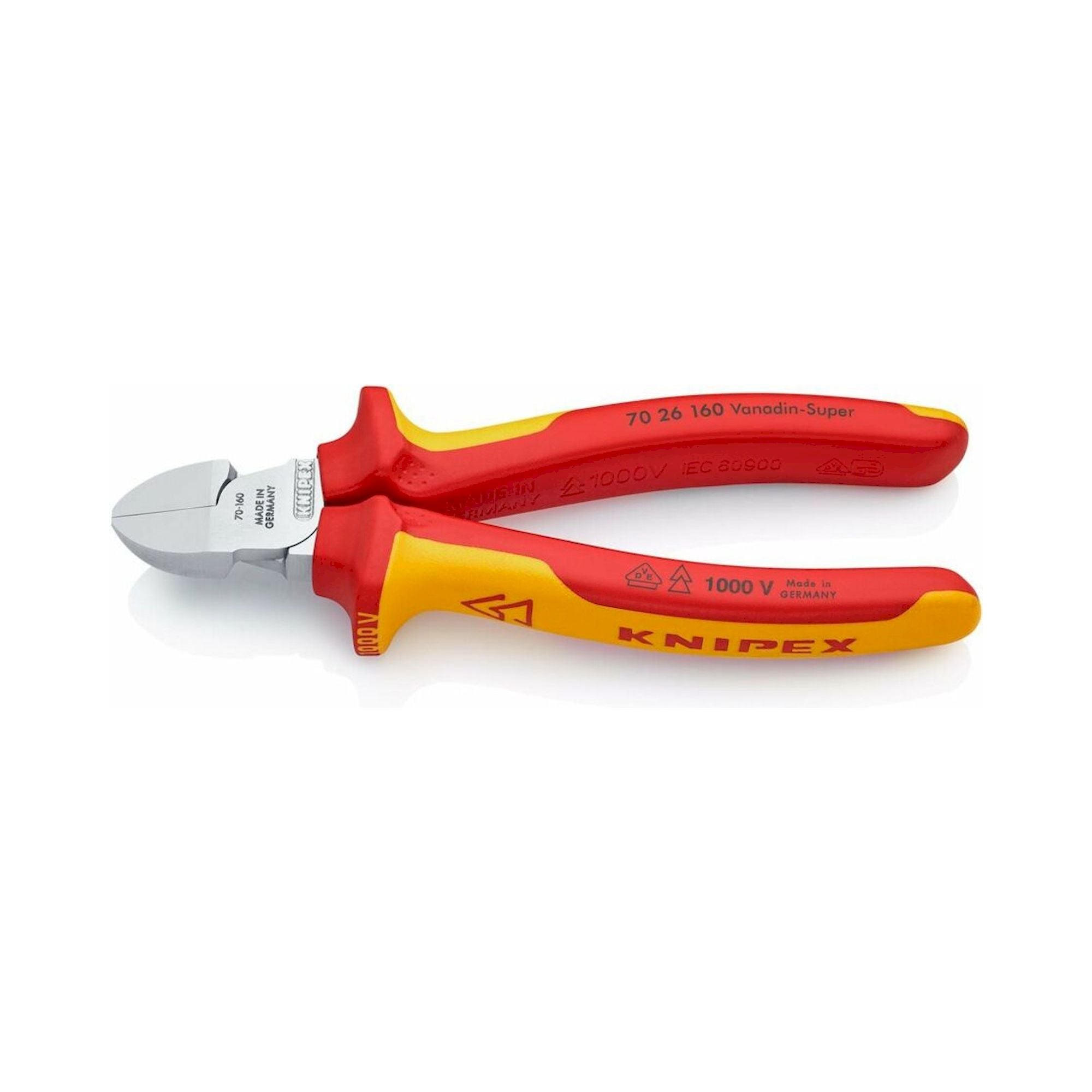 Knipex 70 26 160. Seitenschneider, verchromt, isoliert 160 mm