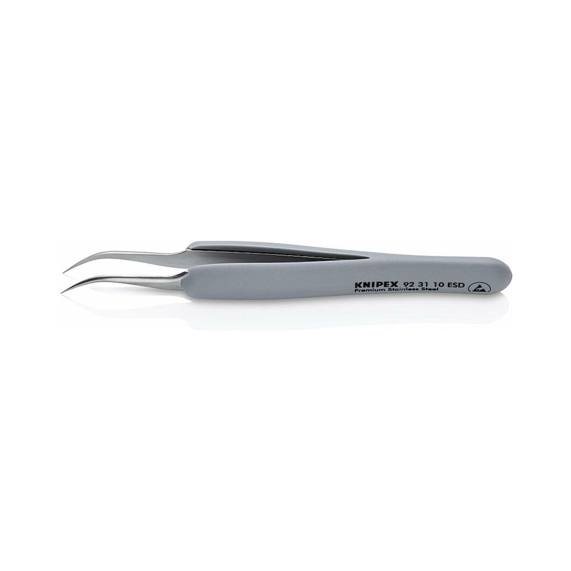 Knipex 92 31 10 ESD. ESD Präzisionspinzette mit gummiertem Griff, 122 mm