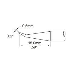 Oki PHT-652337. Lötspitze PHT-Serie, konisch lang 30°, 0,5x15 mm
