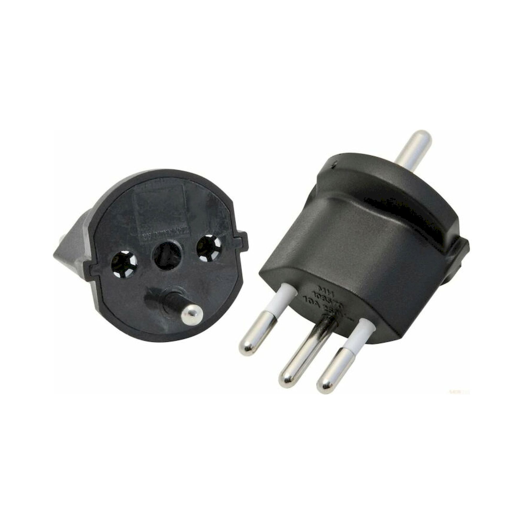 Fix-Adapter 3-polig, DE-Schuko CEE7 auf CH T12 Stecker
