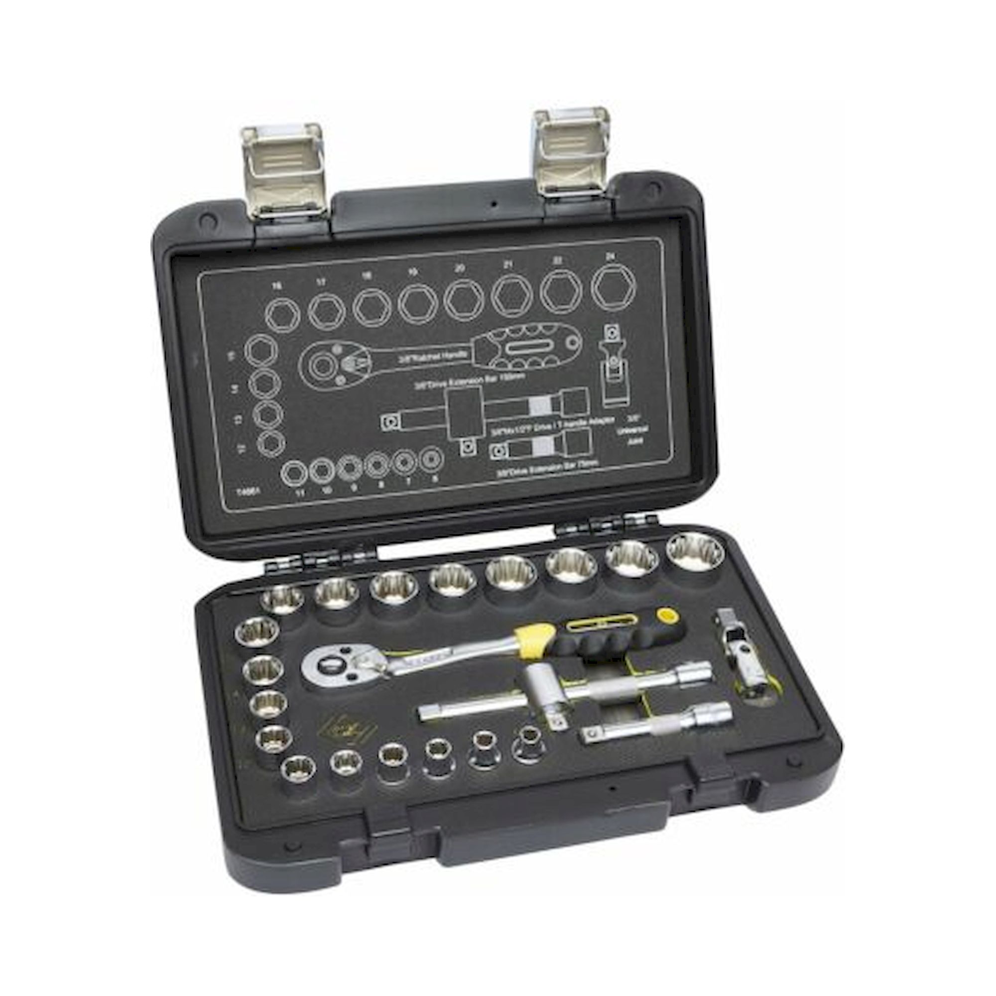 C.K T4661. Socket wrench set, 3/8", 23 pieces