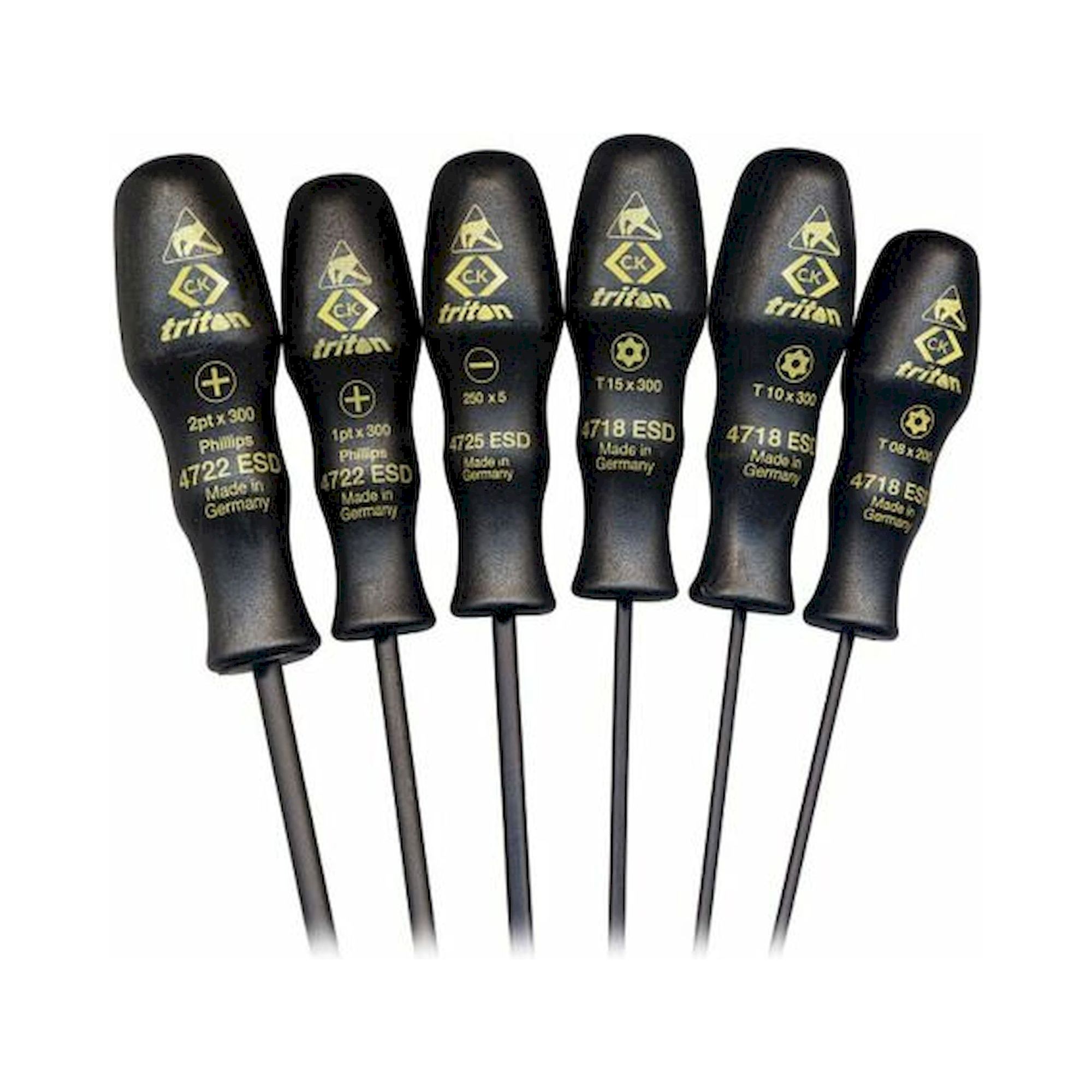 C.K T4797ESD. ESD screwdriver set, long versions, 6 pieces