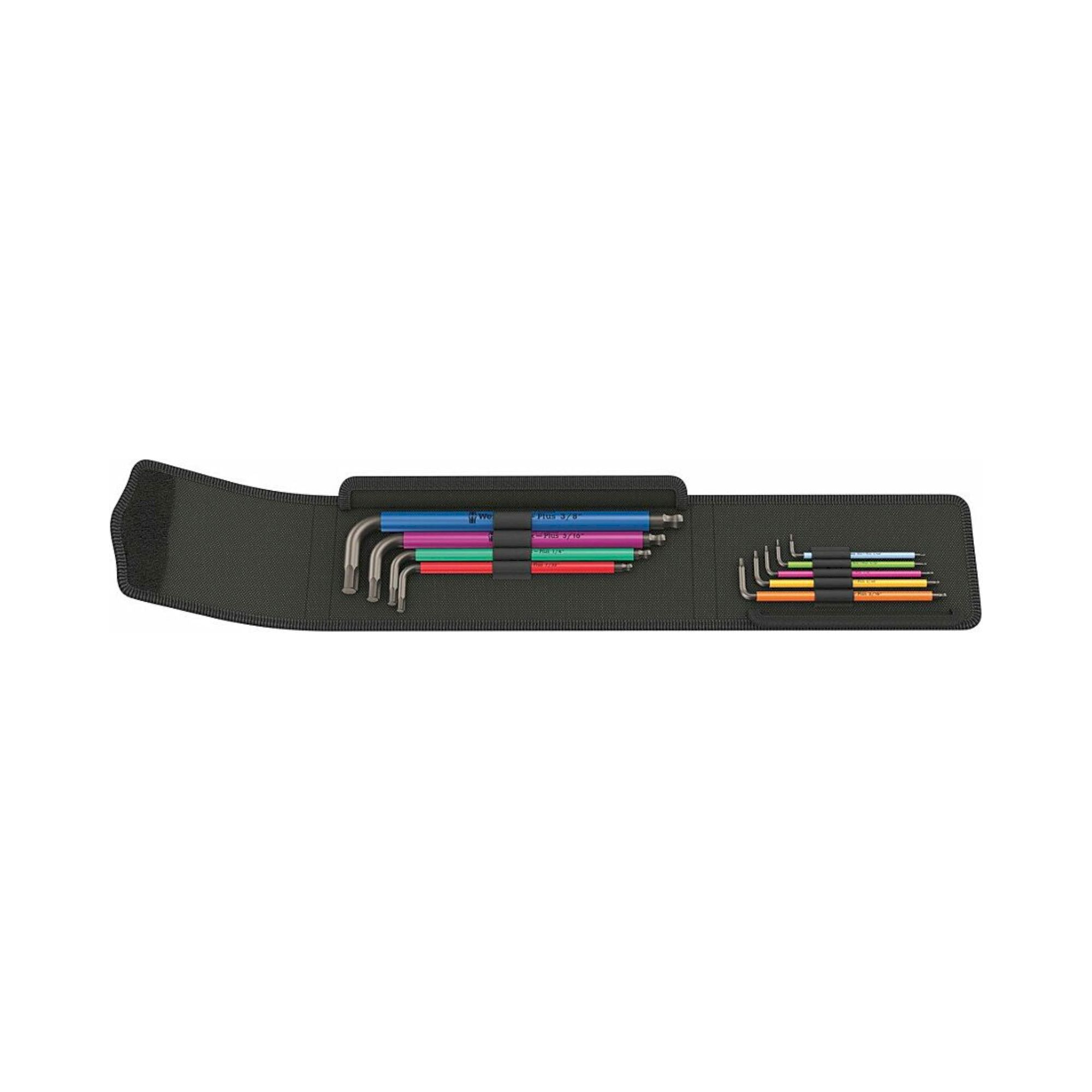 Wera 05022639001. Winkelschlüsselsatz, zöllig, BlackLaser, 9-teilig