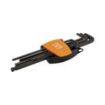 Bahco BE-9678. Winkelschraubendreher-Satz, metrisch, mit Kugelkopf, Sechskant, Kompakter 2-Komponenten-Halter, 9-teilig