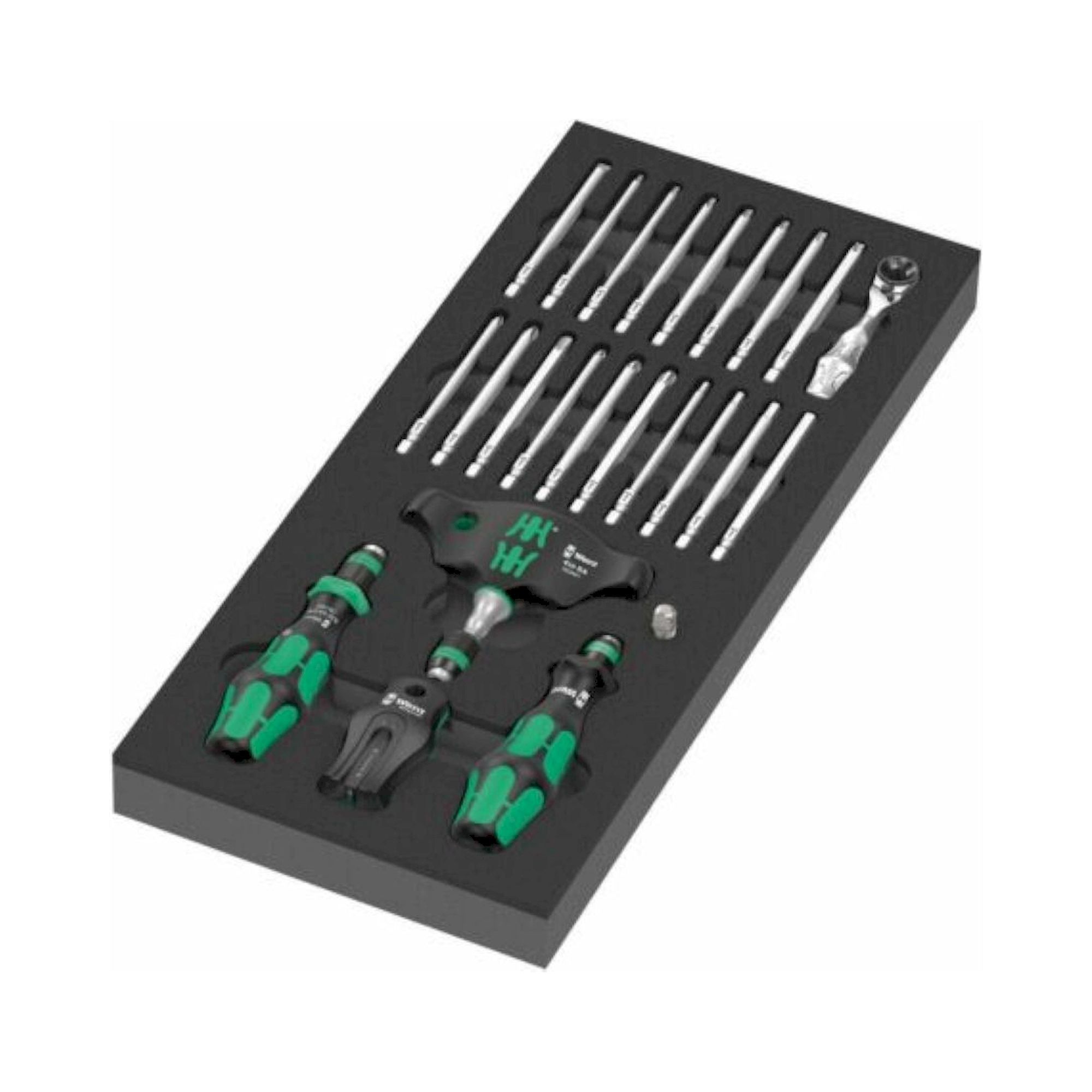 Wera 05150152001. Schaumstoffeinlage Kraftform Kompakt Ratschen-Set 1, 24-teilig