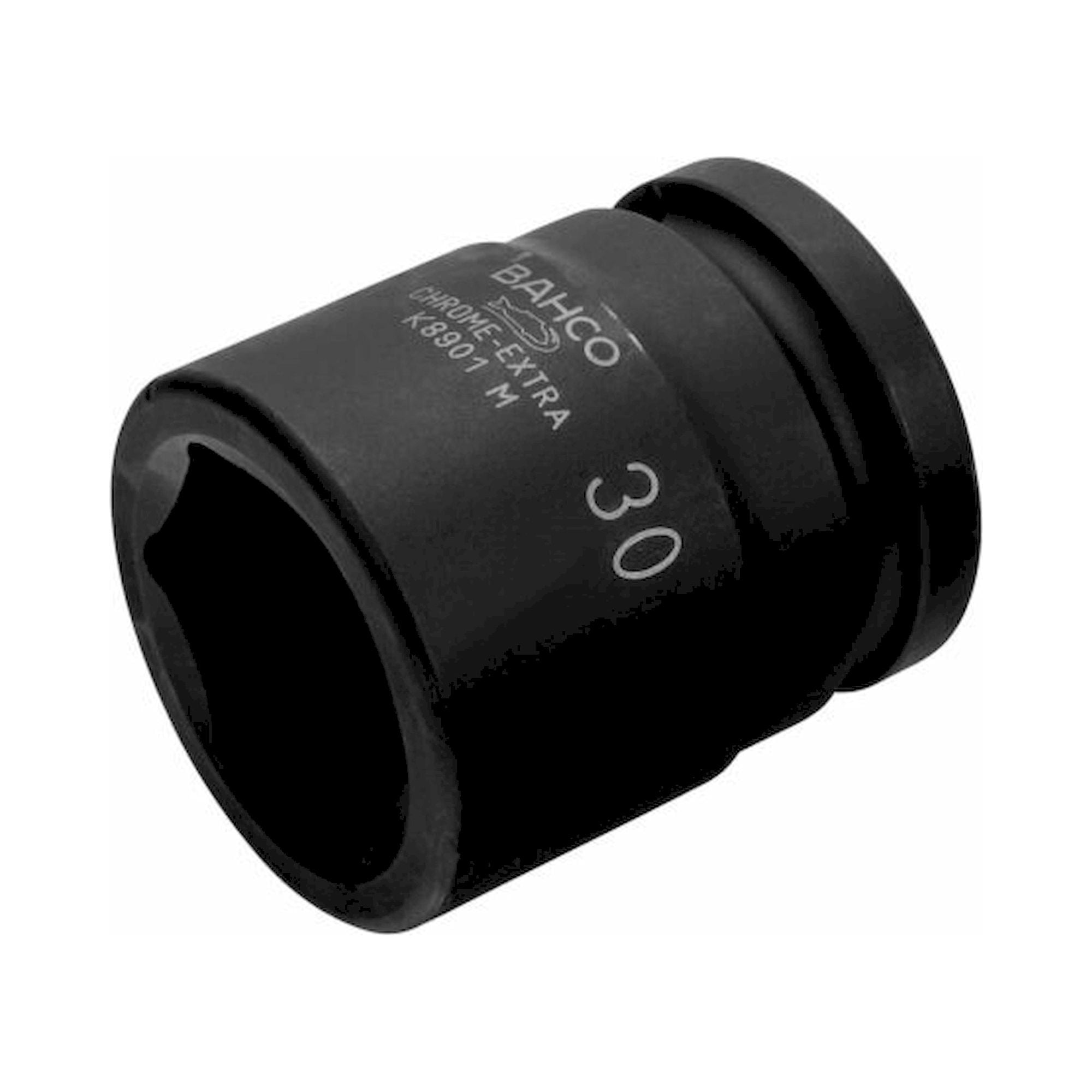 Bahco K8901M-36. 3/4"-Steckschlüsseleinsätze mit Vierkantantrieb, metrischem Sechskantprofil und Phosphatierung, 57 x 53,3 