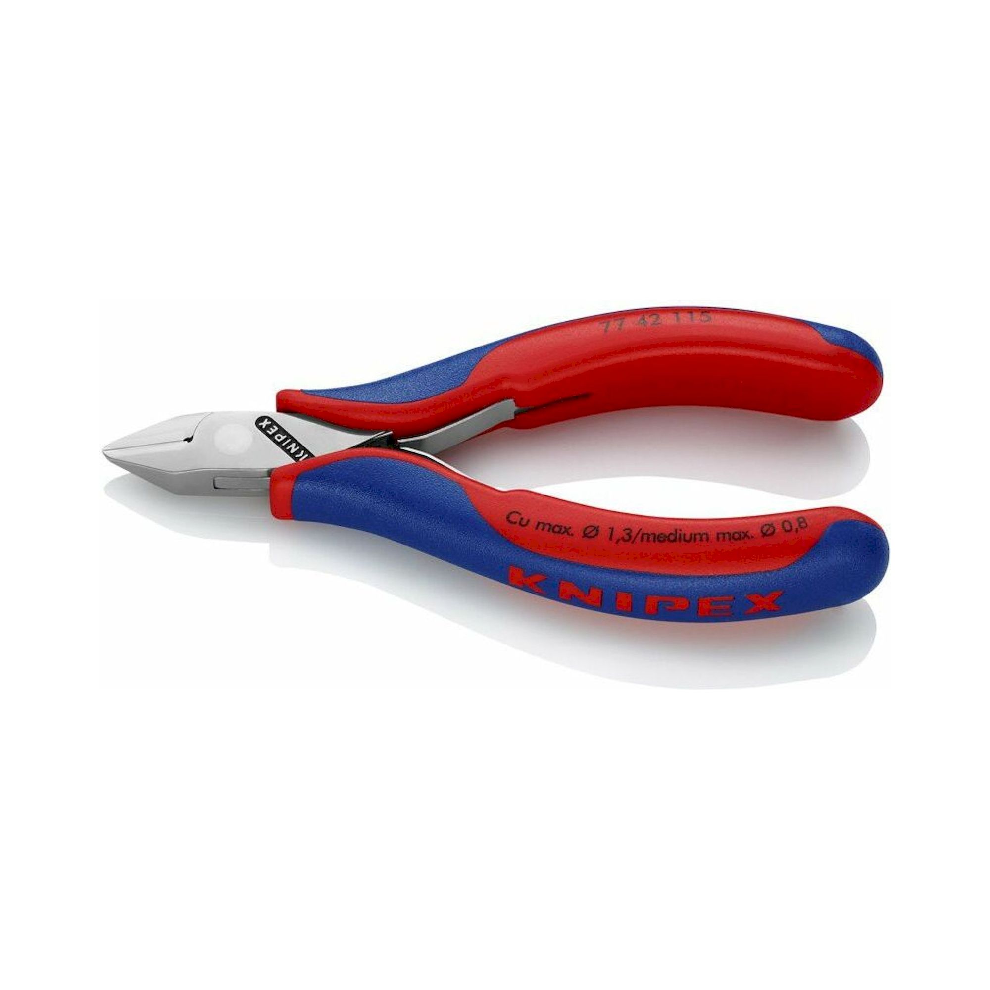 Knipex 77 42 115. Elektronik-Seitenschneider, spitz, ohne Facette, 115 mm