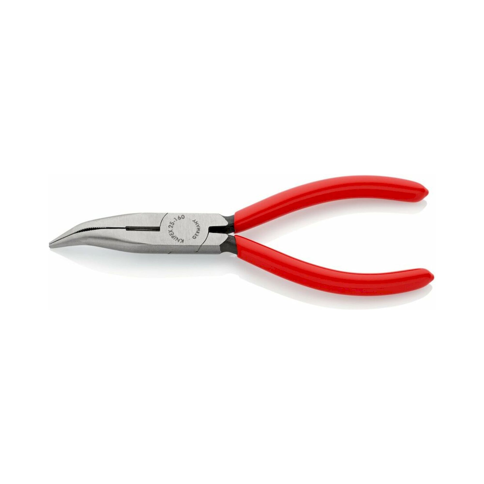Knipex 25 21 160 SB. Flachrundzange mit Schneide (Radiozange), verchromt, isoliert, 160 mm