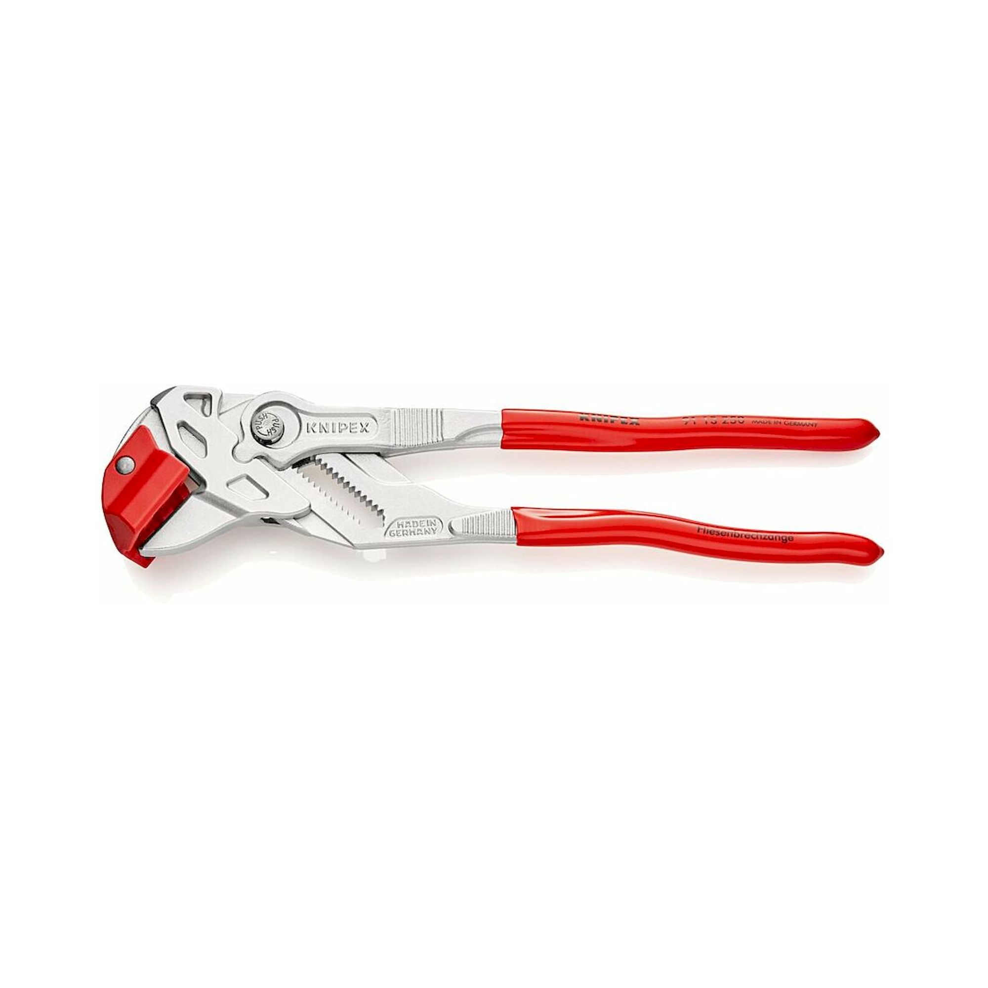 Knipex 91 13 250 SB. Fliesenbrechzange mit Kunststoff überzogen, verchromt, 250 mm (SB-Karte/Blister)