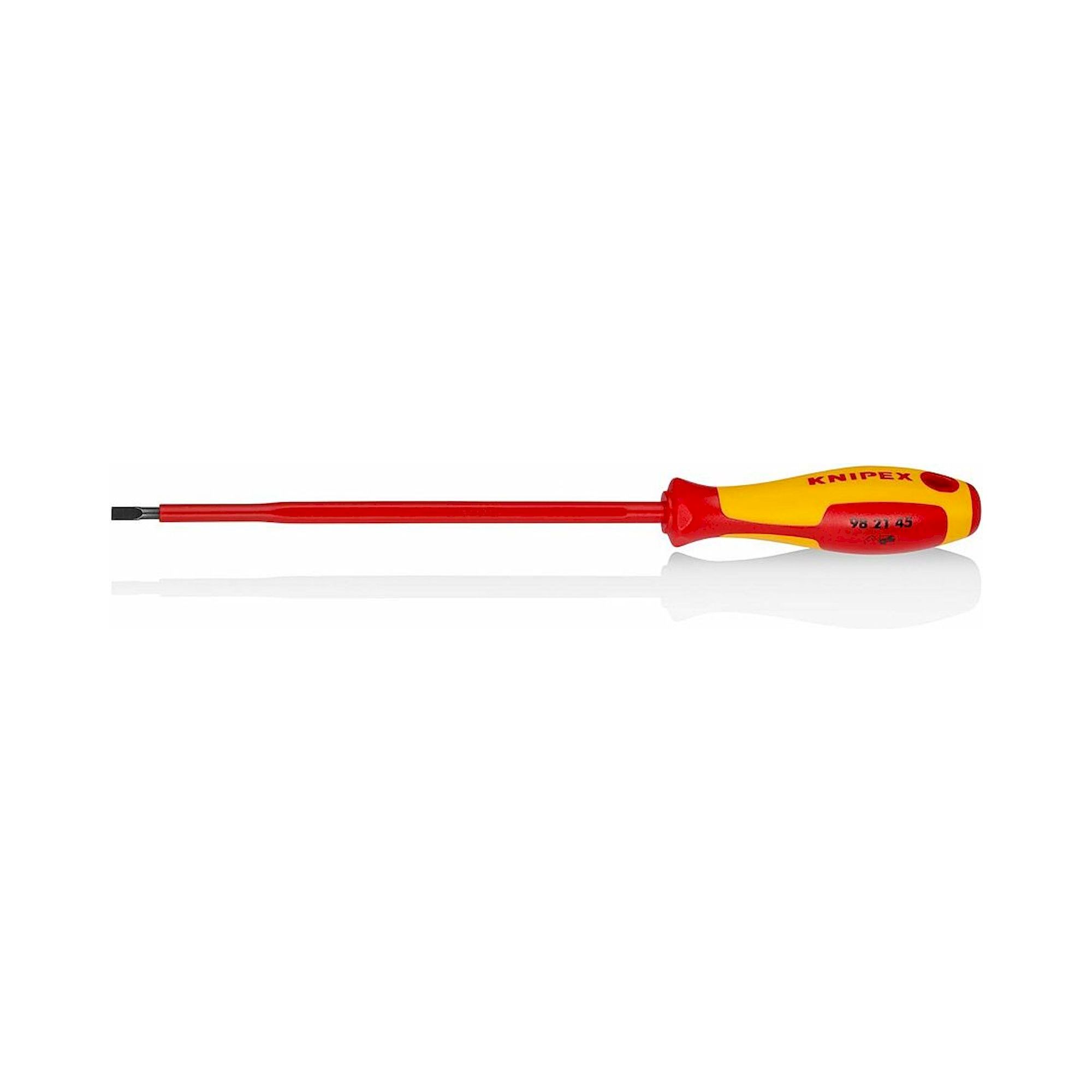 Knipex 98 21 45. Schraubendreher für Schlitzschrauben, brüniert, isoliert, 287 mm