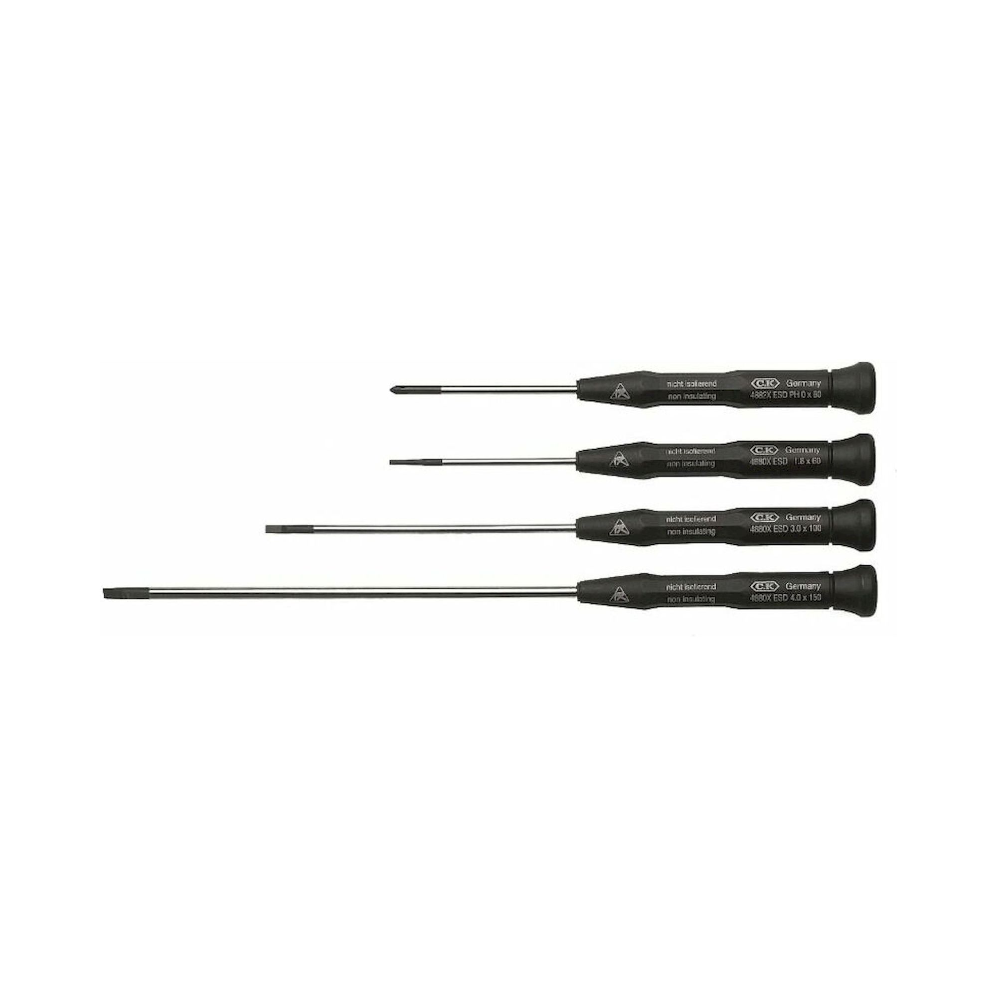 C.K T4884X ESD. Xonic ESD screwdriver set slotted /PH, 4-piece