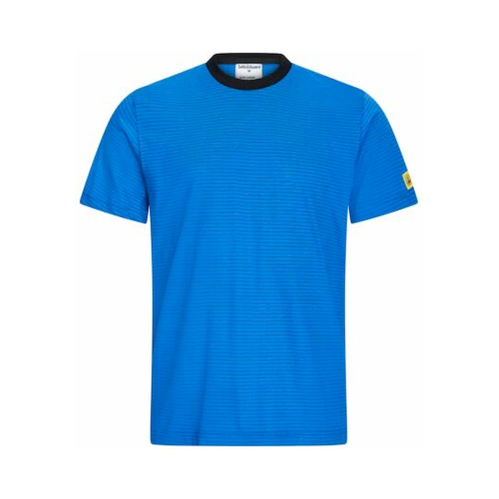 Safeguard SG-TS-RB-150-K10-KRAGEN-7XL. ESD-T-Shirt mit schwarzem Kragen, rundhals, 150g/m², royalblau, 7XL