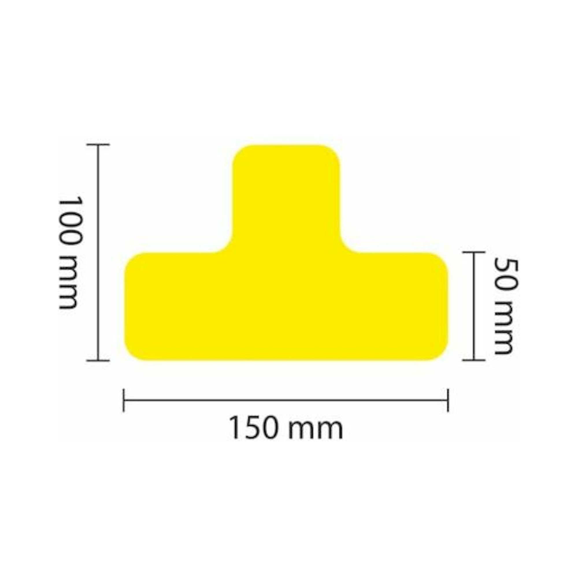 1A Tapes 5110.04.061. WT-5110 Lagerplatzkennz. gelb T-Stück 50mm (L: 150mm), VPE 25 Stück