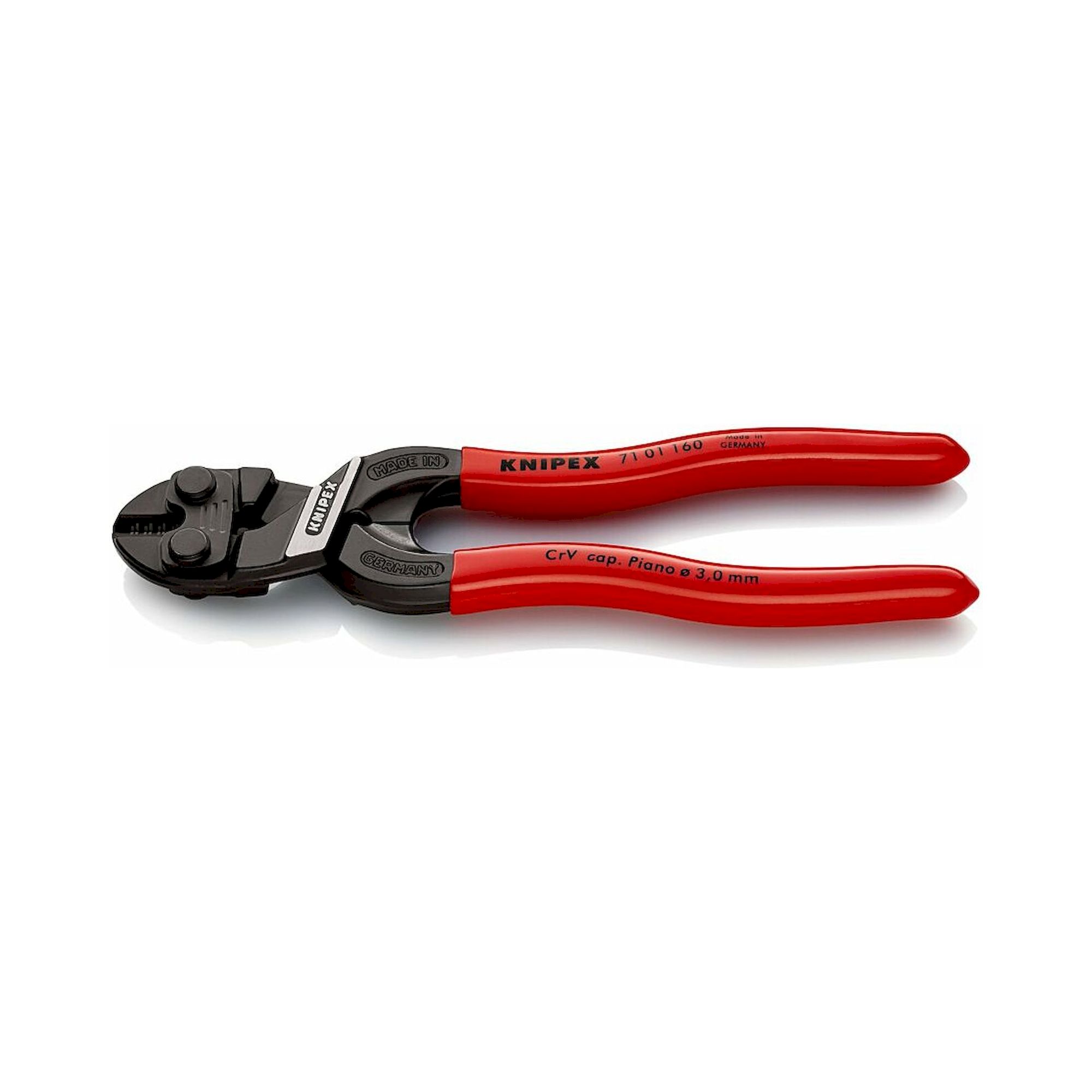 Knipex 71 01 160 SB. CoBolt® S Kompakt-Bolzenschneider mit Kunststoff überzogen, schwarz atramentiert, 160 mm (SB-Karte/Blister)