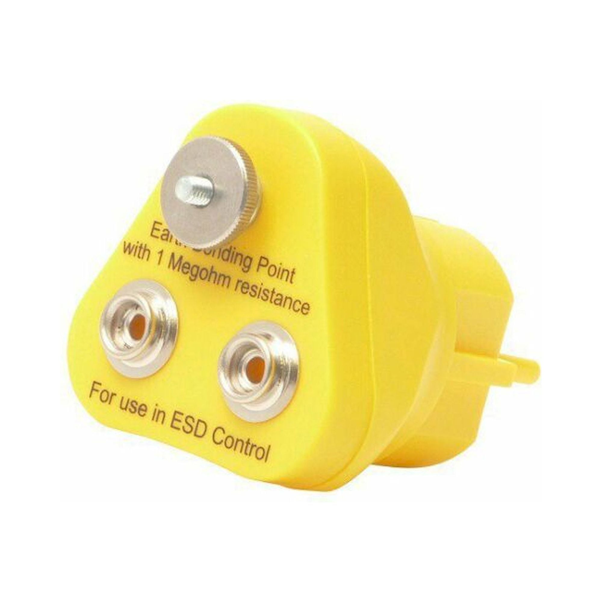 Warmbier 2201.245.N. ESD Erdungsstecker, 2 x 10 mm Druckknopf, 4 mm Öse Schraubanschluss, gelb