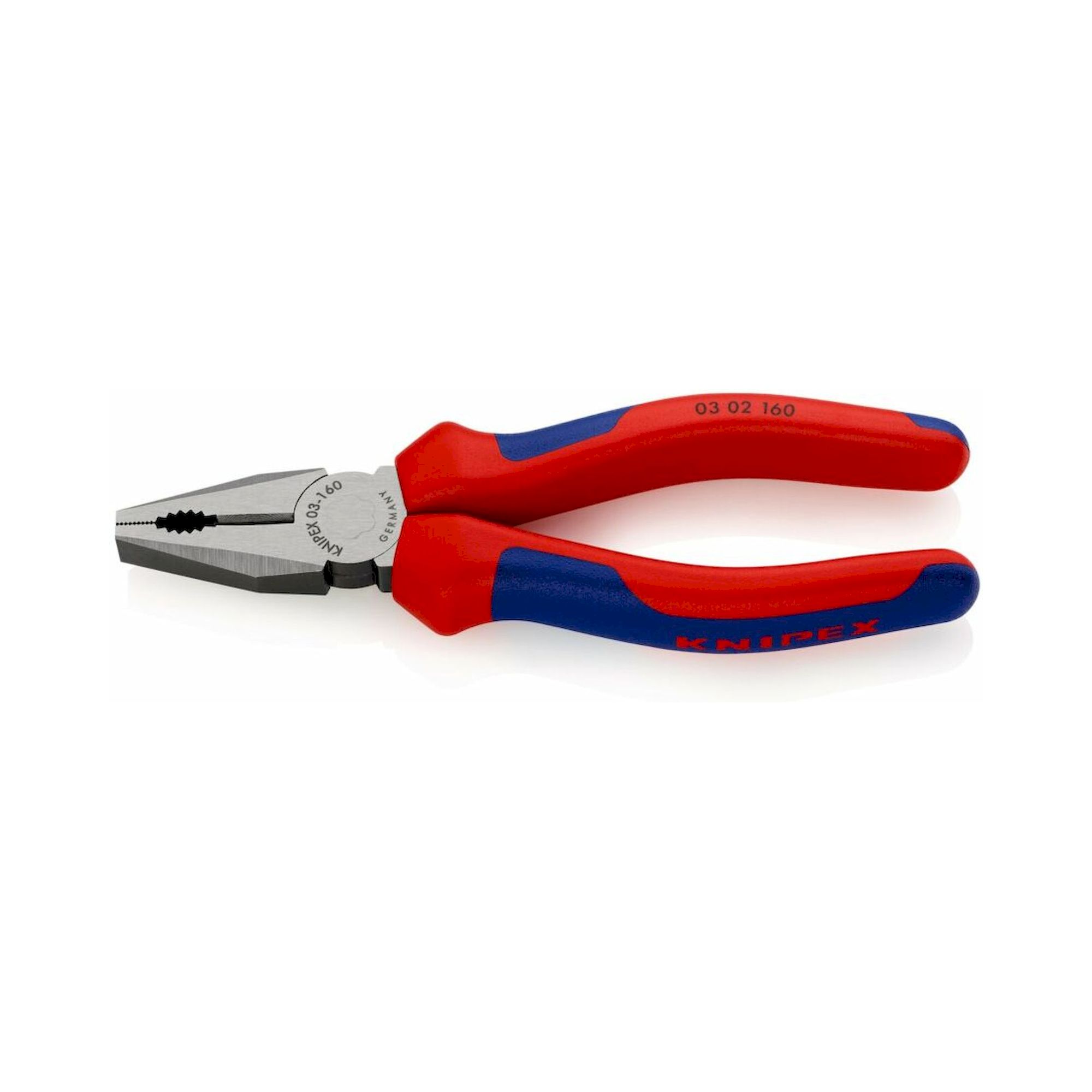 Knipex 03 02 160 SB. Kombizange mit Mehrkomponenten-Hüllen, schwarz atramentiert, 160 mm (SB-Karte/Blister)