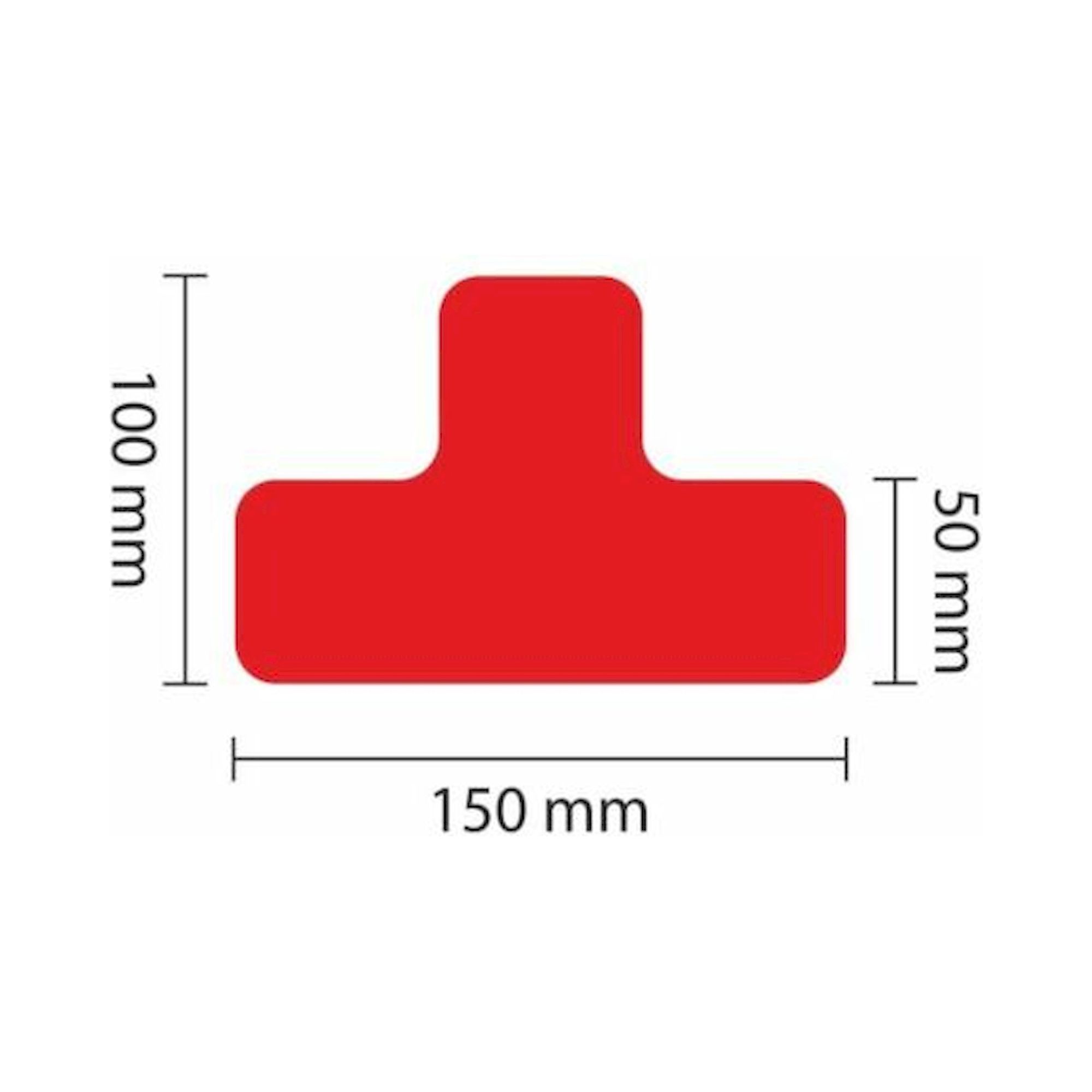 1A Tapes 5110.01.061. WT-5110 Lagerplatzkennz. rot T-Stück 50mm (L:150mm), VPE 25 Stück