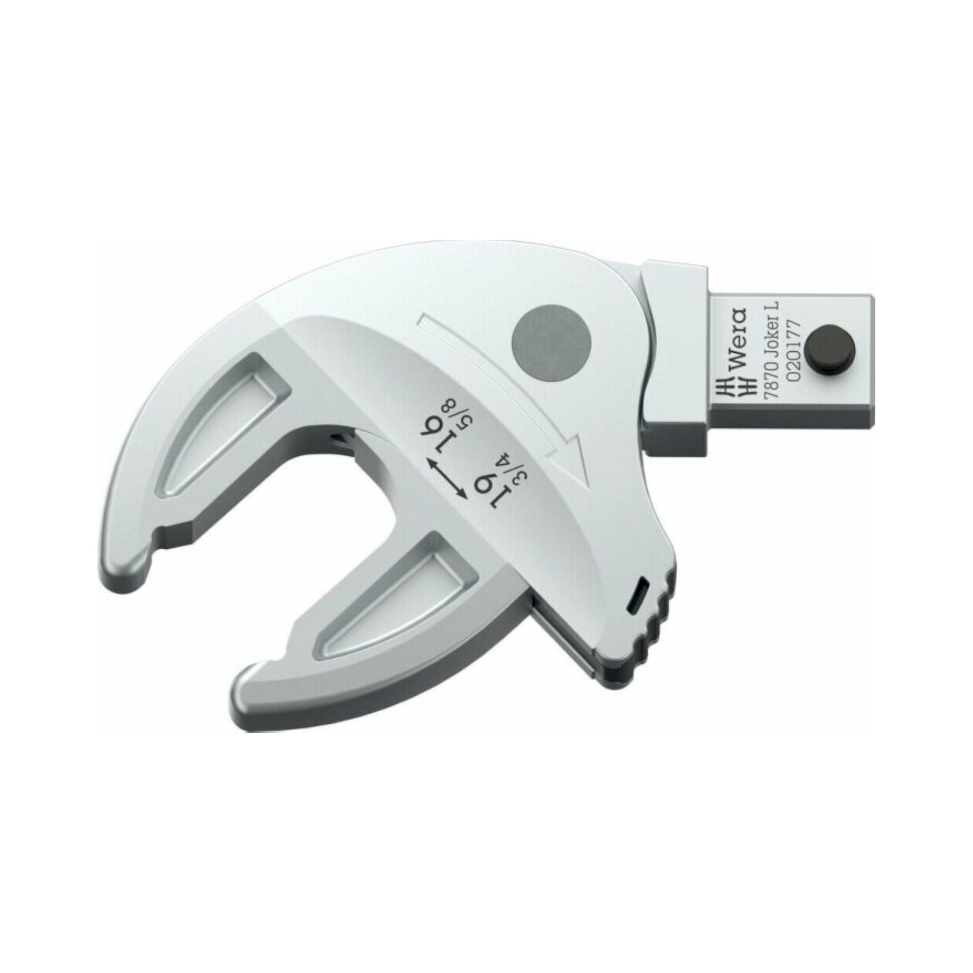 Wera 05020177001. Selbstjustierender Einsteck-Maulschlüssel für Schlüsselweite 16-19 mm, 9x12 mm, 5/8-3/4", 77 mm