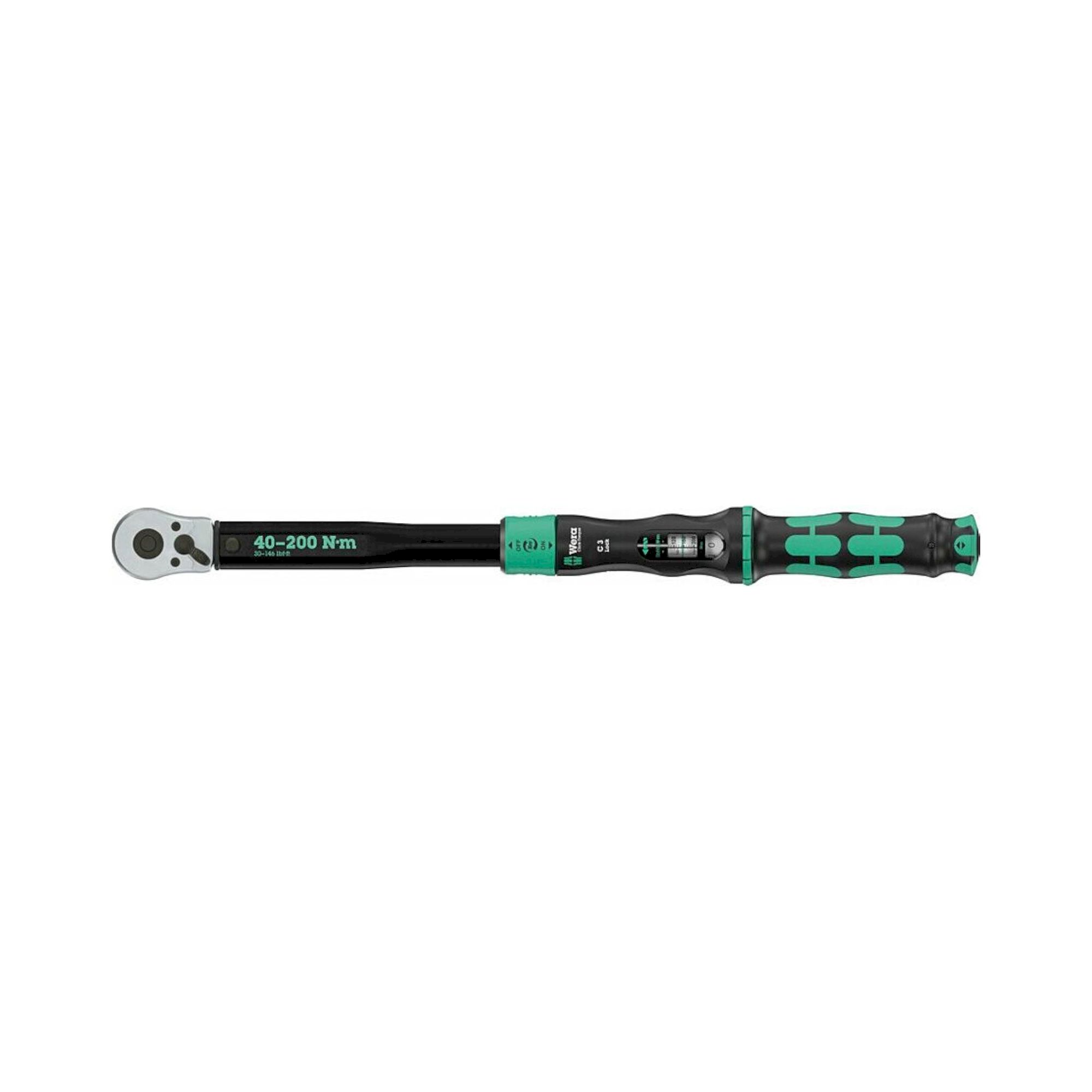 Wera 05075692001. Drehmomentschlüssel, einstellbar, Umschaltknarre, Torque Lock Funktion, 1/2", 40-200 Nm