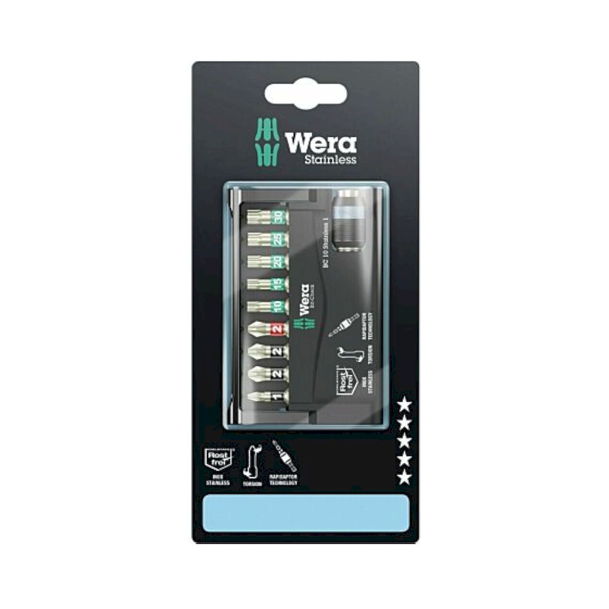 Wera 05073630001. Bit-Check 10 Stainless 1 SB, 10-teilig