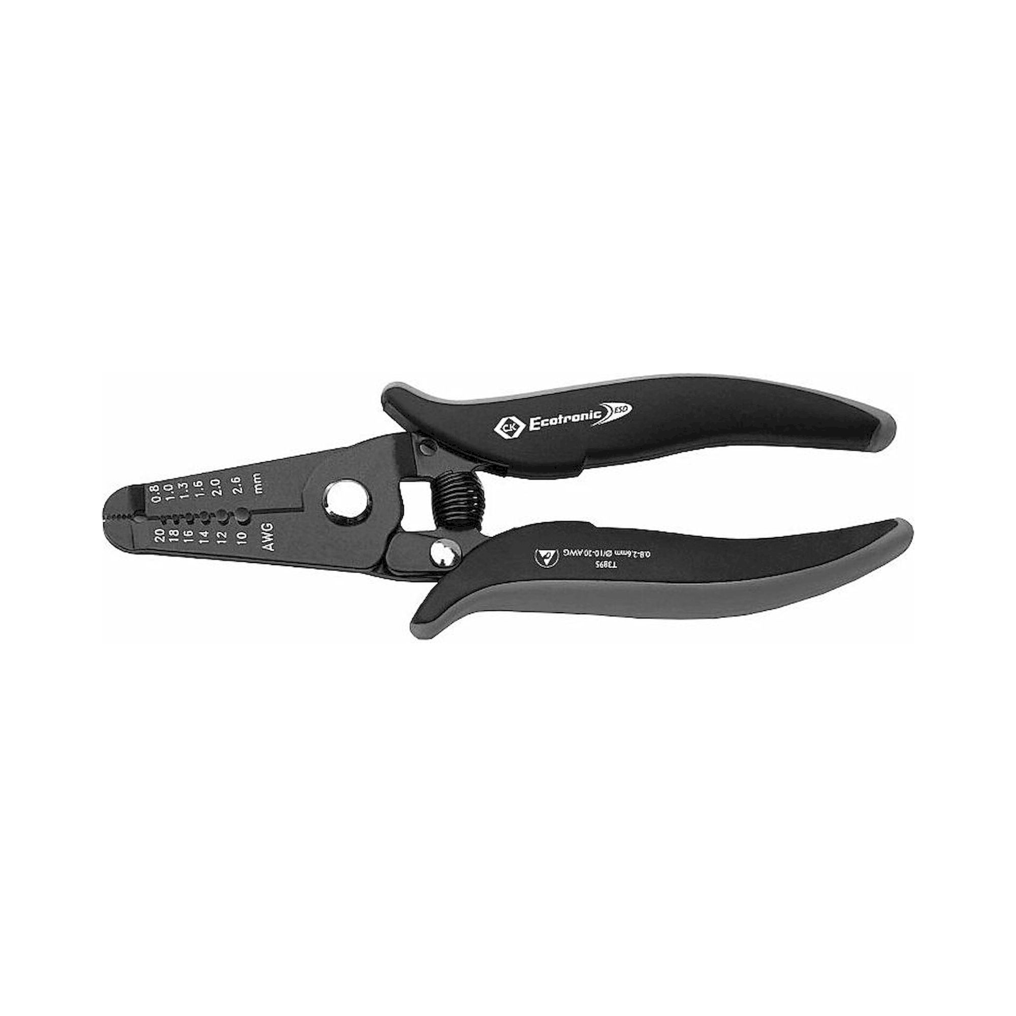 C.K T3895. Ecotronic ESD wire  stripper 0.8 - 2.6 mm d., 168 mm