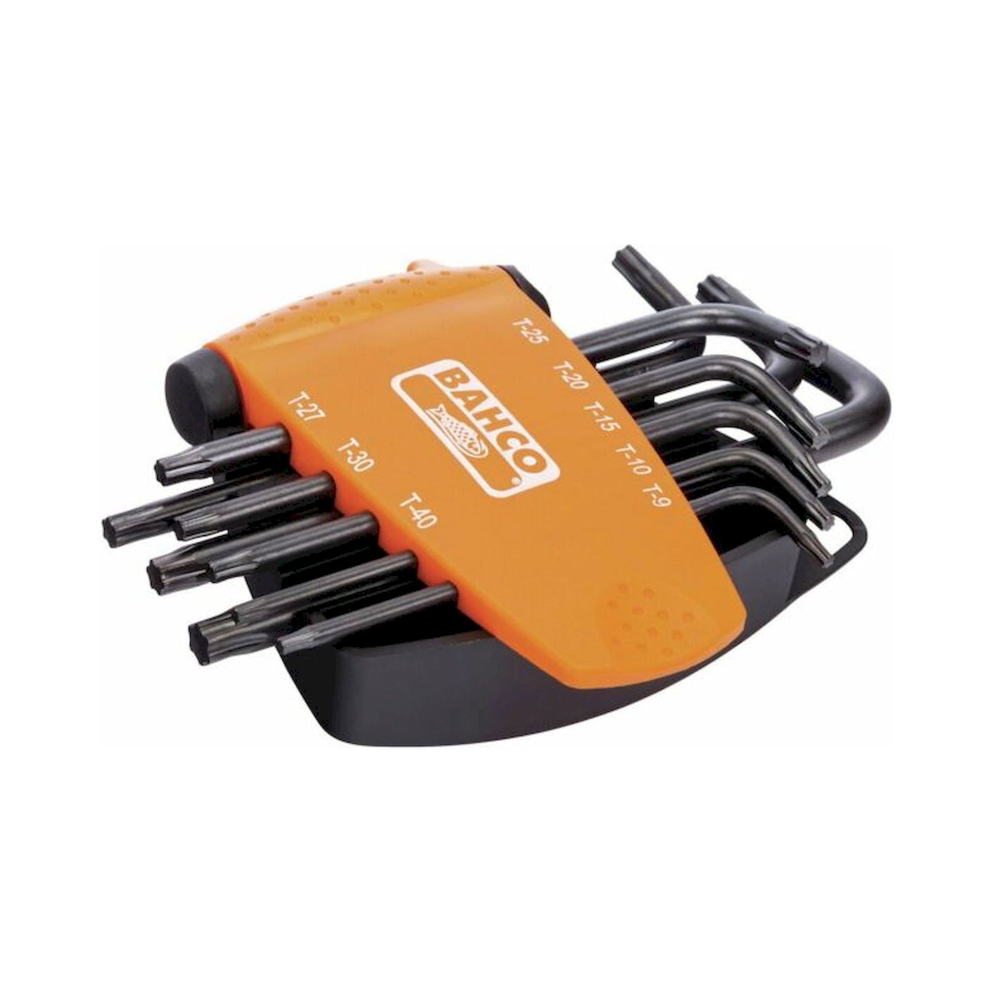 Bahco BE-7675. Offset screwdriver set for Torx Plus screws, long version, phosphated, T9 to T40, 8 pieces