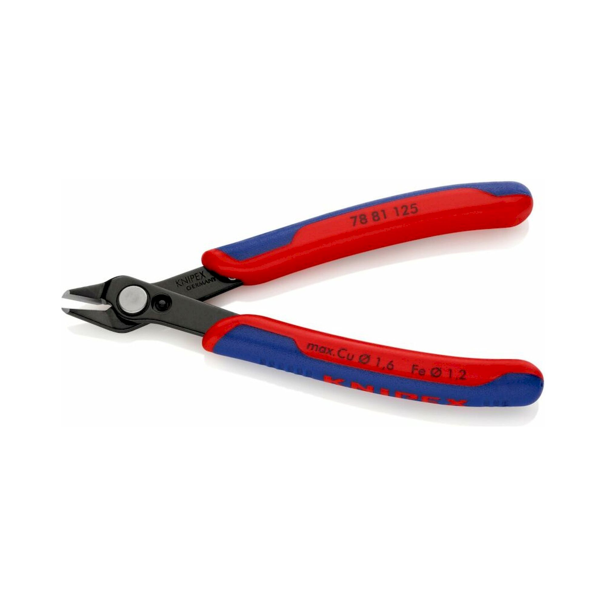 Knipex 78 81 125 SB. Electronic Super Knips® mit Mehrkomponenten-Hüllen, brüniert, 125 mm (SB-Karte/Blister)