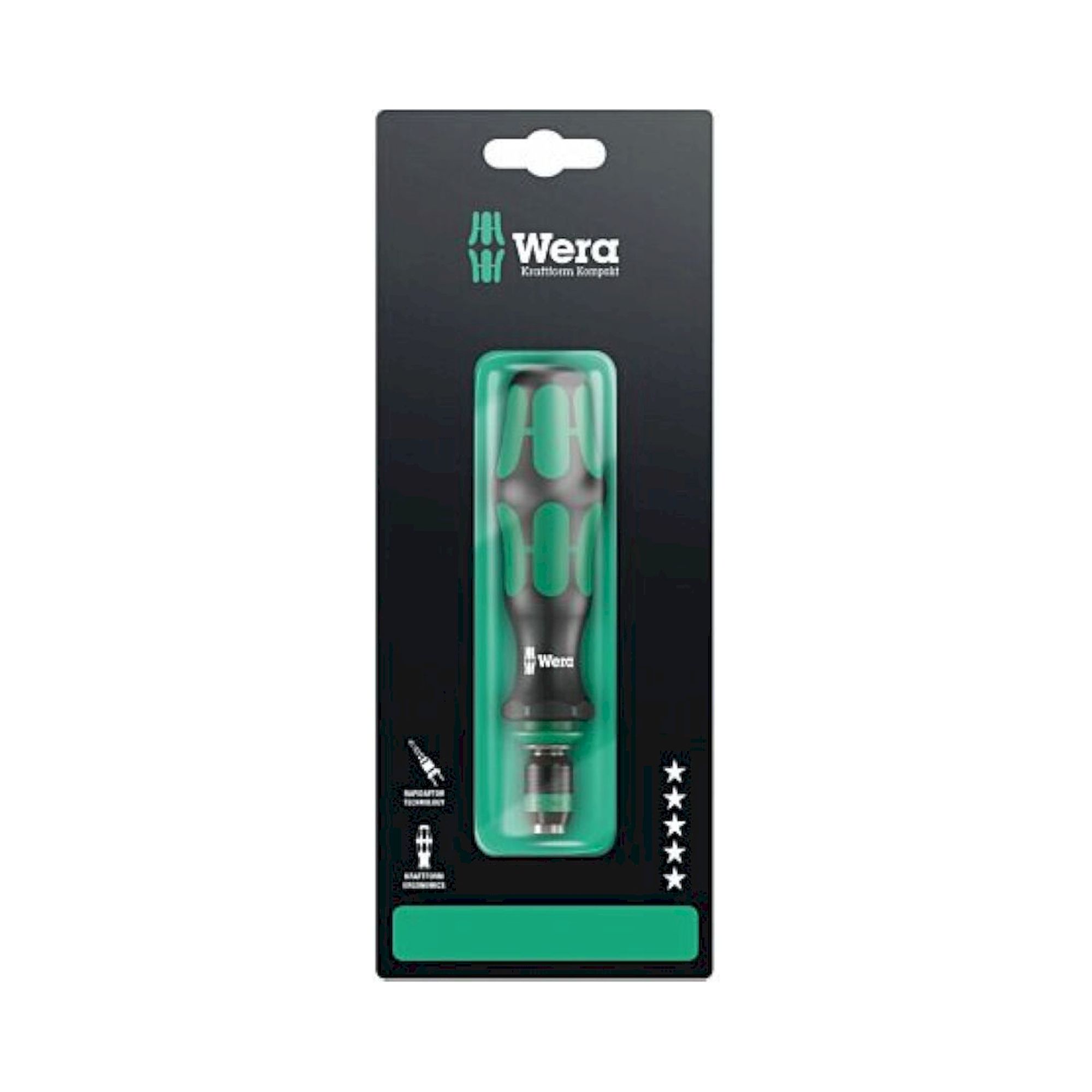 Wera 05073541001. Bits-Handhalter mit Rapidaptor Schnellwechselfutter, 1/4" x 133 mm