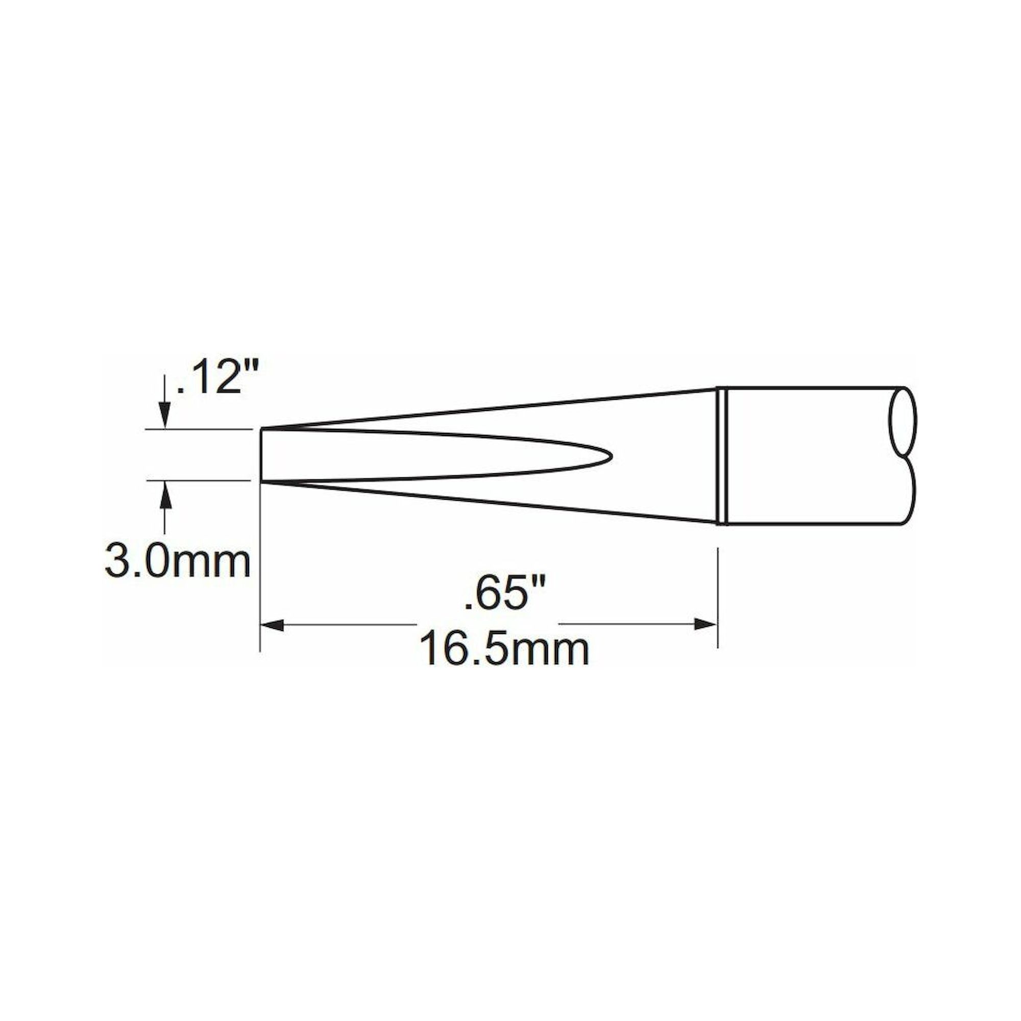 Oki PHT-751367. Lötspitze PHT-Serie, meißelförmig lang 30°, 3x16,5 mm