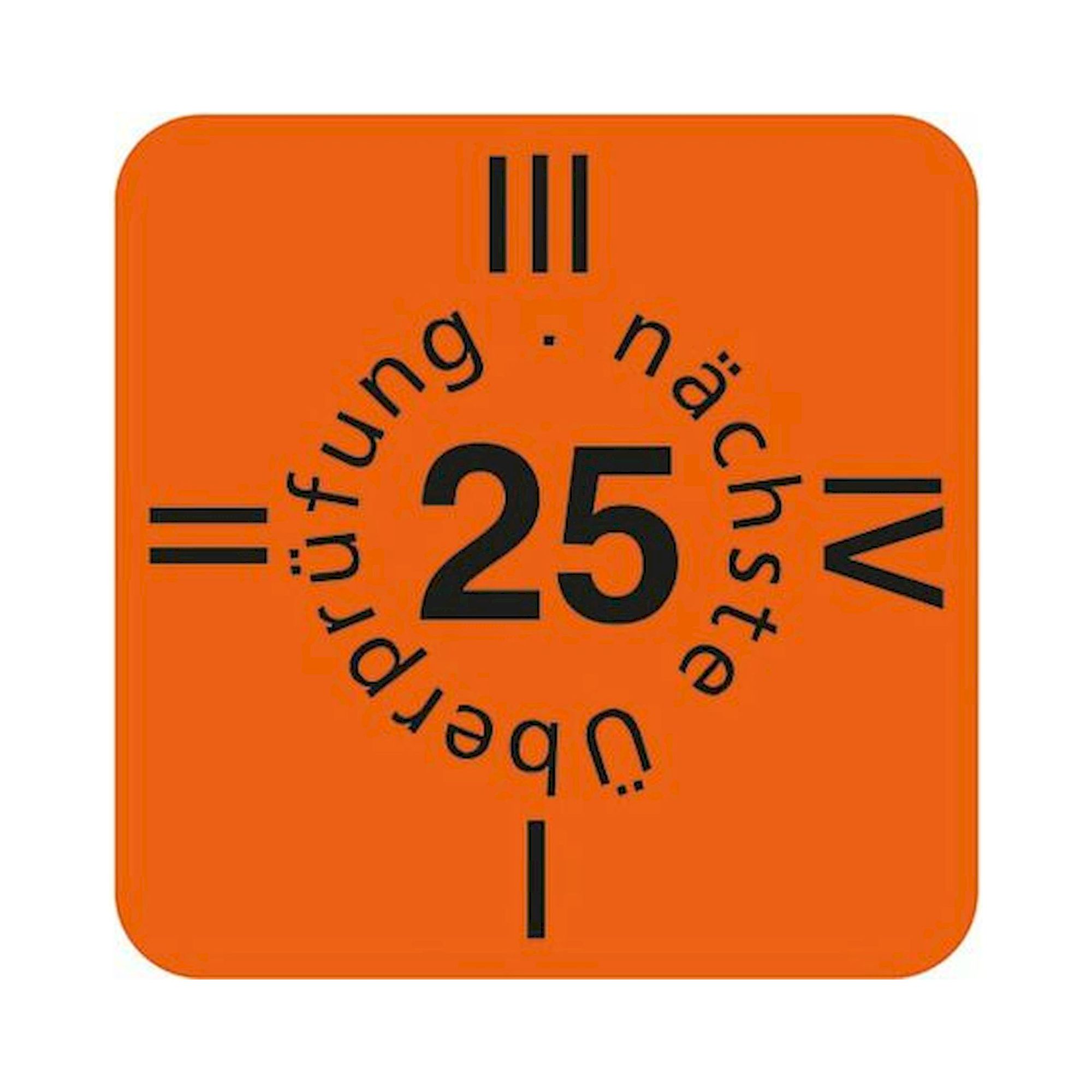 Warmbier 2850.6035.25.D. Fälligkeitsmarke,Datumskleber, deutsch, orange, 2025