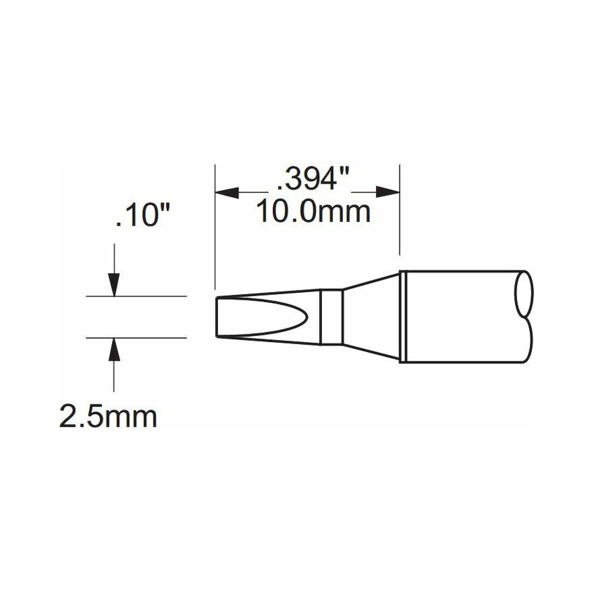 Oki PHT-651355. Lötspitze PHT-Serie, meißelförmig 30°, 2,5x10 mm