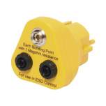 Warmbier 2201.258. ESD Erdungsbaustein, 1 x DK, 2 x Bananenstecker, gelb