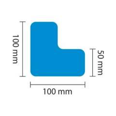 1A Tapes 5110.10.060. WT-5110 Lagerplatzkenn. blau Winkel 50x100mm, VPE 25 Stück