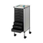 Licefa 8900051. Rollboy Single 340/62 ESD, 8 Schubladen, mit Arbeitsmatte, schwarz, 318 x 365 x 806 mm