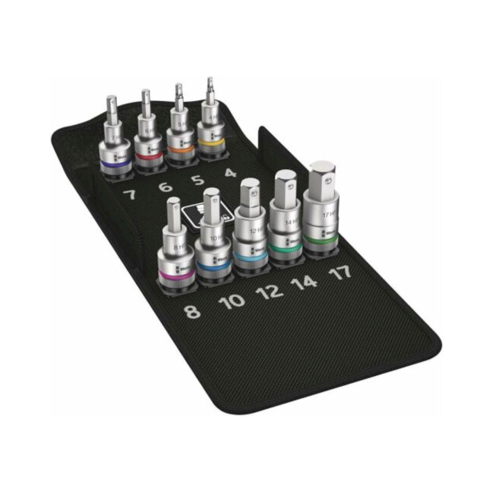 Wera 05004201001. Bitnuss-Satz Innensechskant, mit Haltefunktion, 9-teilig