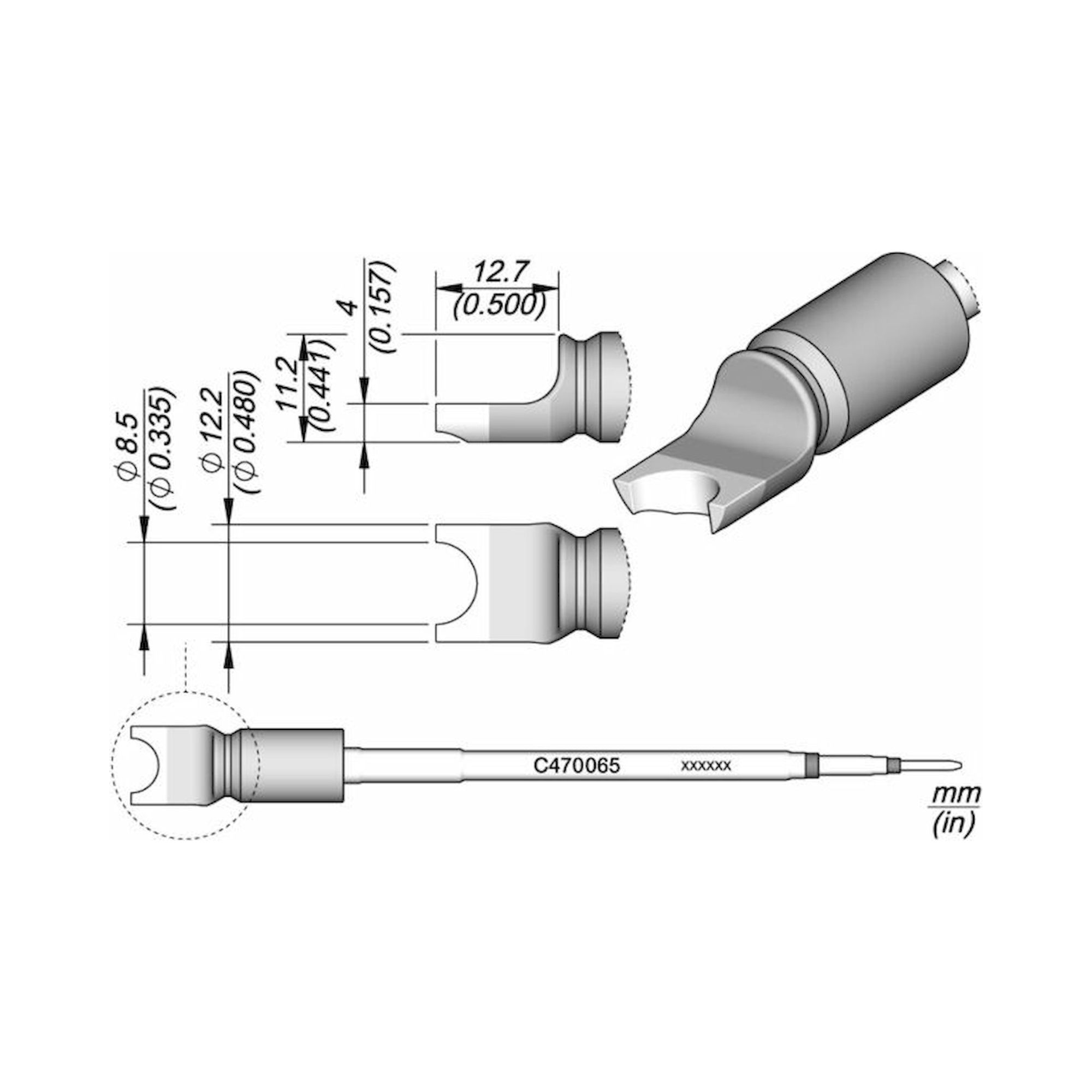  JBC C470065. Lötspitze für Rundsteckverbinder, Ø 8,5