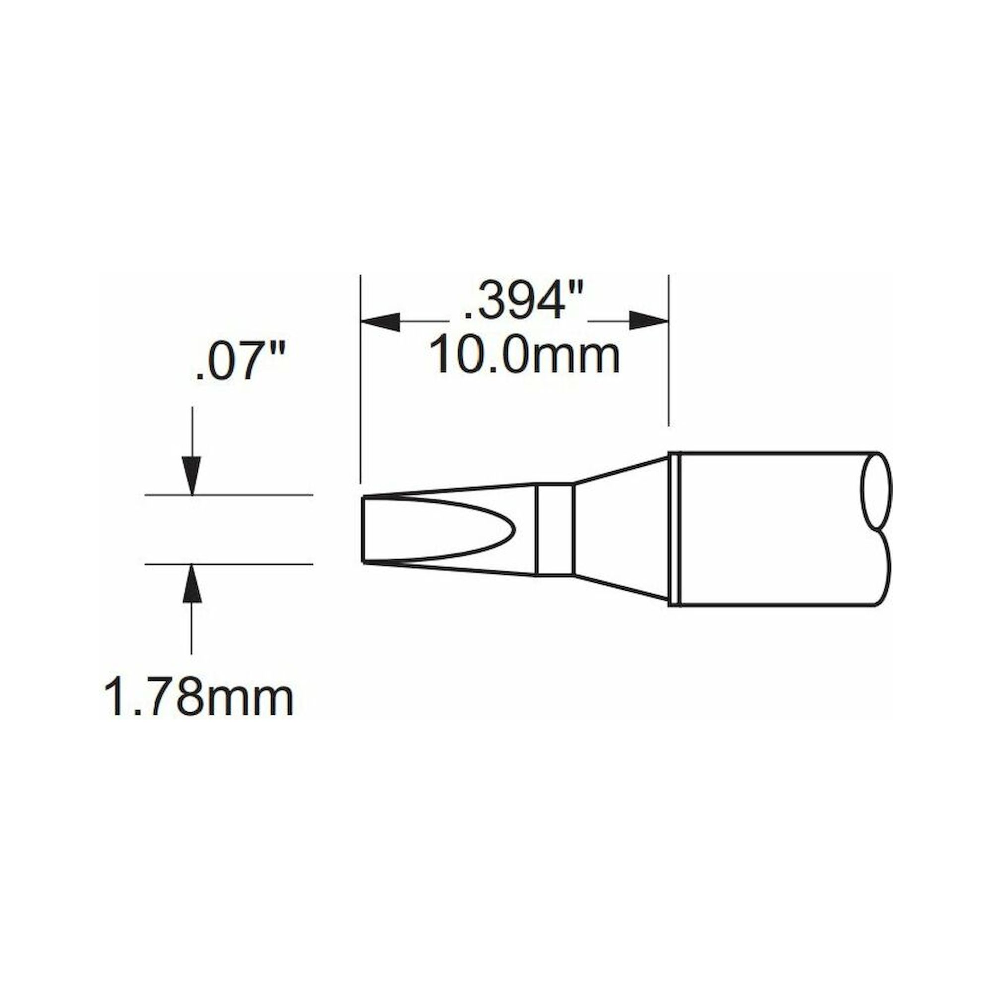 Oki PHT-650335. Lötspitze PHT-Serie, meißelförmig 30°, 1,78x10 mm
