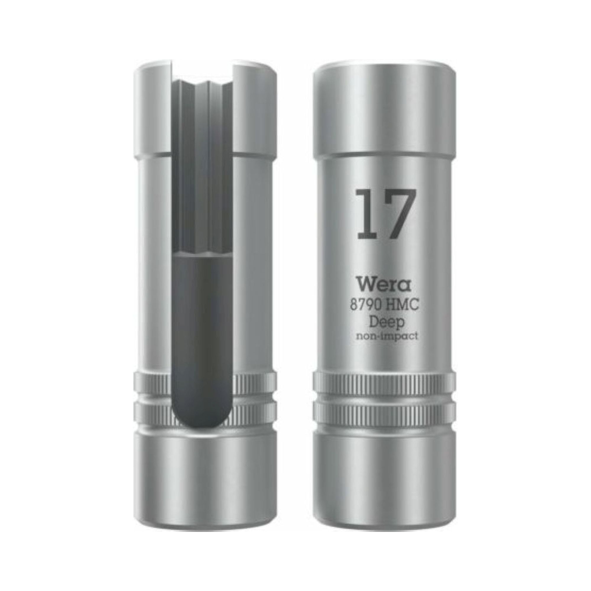 Wera 05138007001. Steckschlüsseleinsatz mit Ausschnitt am Schaft, mit 1/2"-Antrieb, 17 x 76 mm