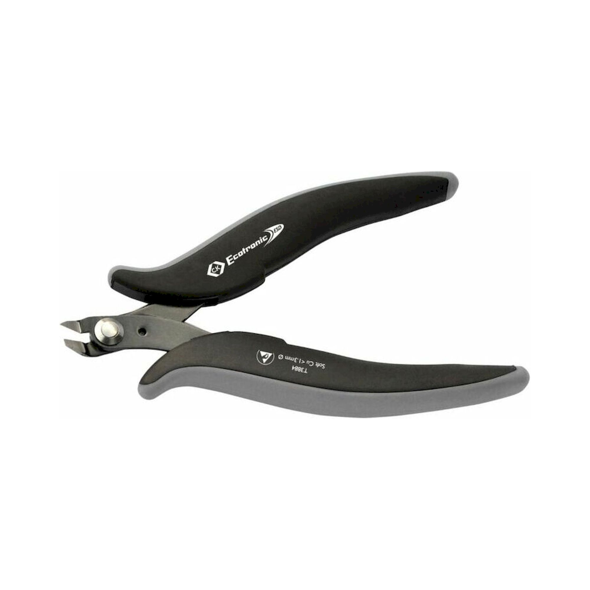 C.K T3884. Ecotronic ESD side cutter, mini-head, rear cutting, 132 mm