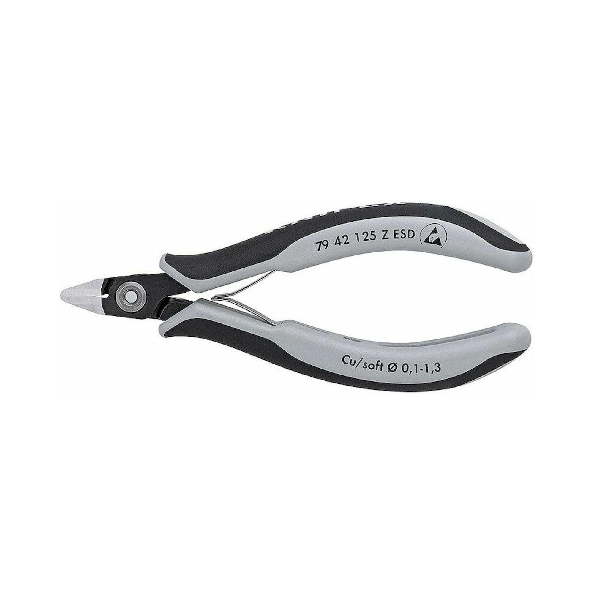 Knipex 79 42 125 Z ESD. ESD precision electronics side cutter, for soft materials, 125 mm