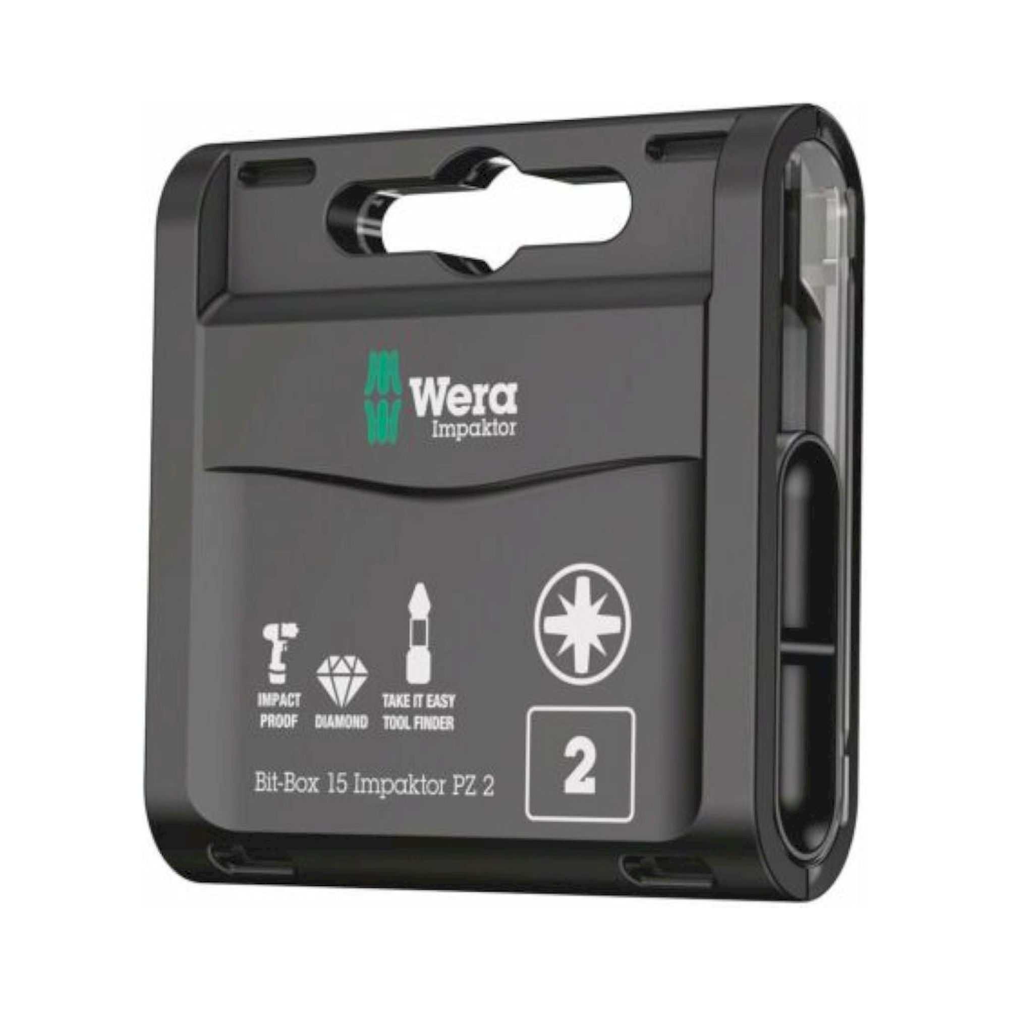 Wera 05057763001. Bit-Box 15 Impaktor PZ, PZ 2 x 25 mm, 15-teilig