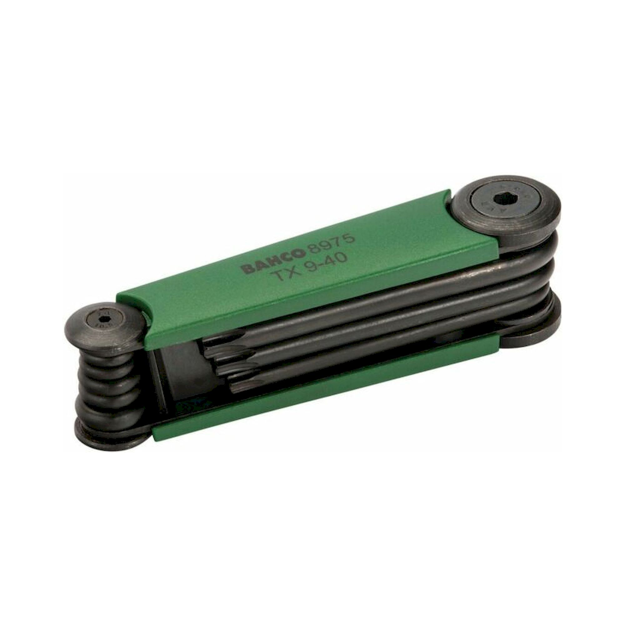 Bahco BE-8975. Winkelschraubendreher-Satz für TORX®-Schrauben, im Kunststoffhalter, phosphatiert, 8-teilig
