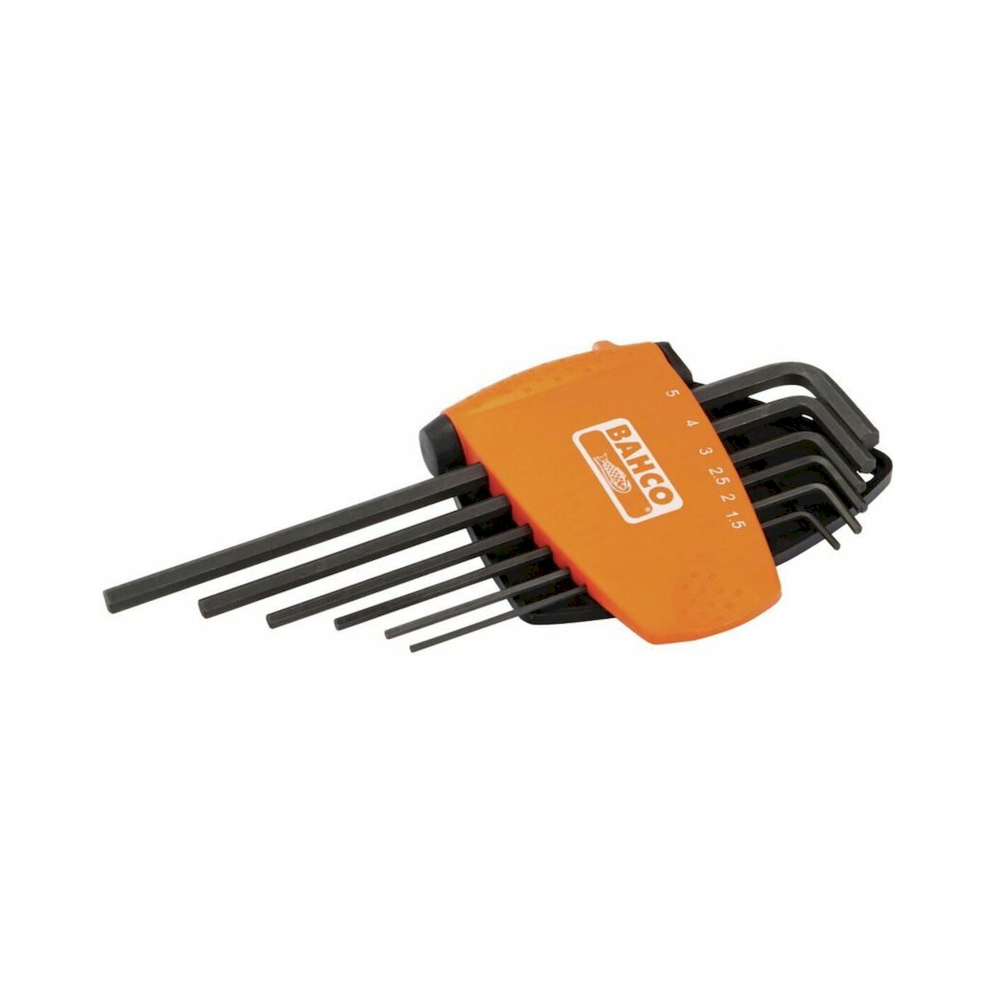 Bahco BE-9586. Set of long hexagon offset screwdriver, metric, phosphated, 9 pieces