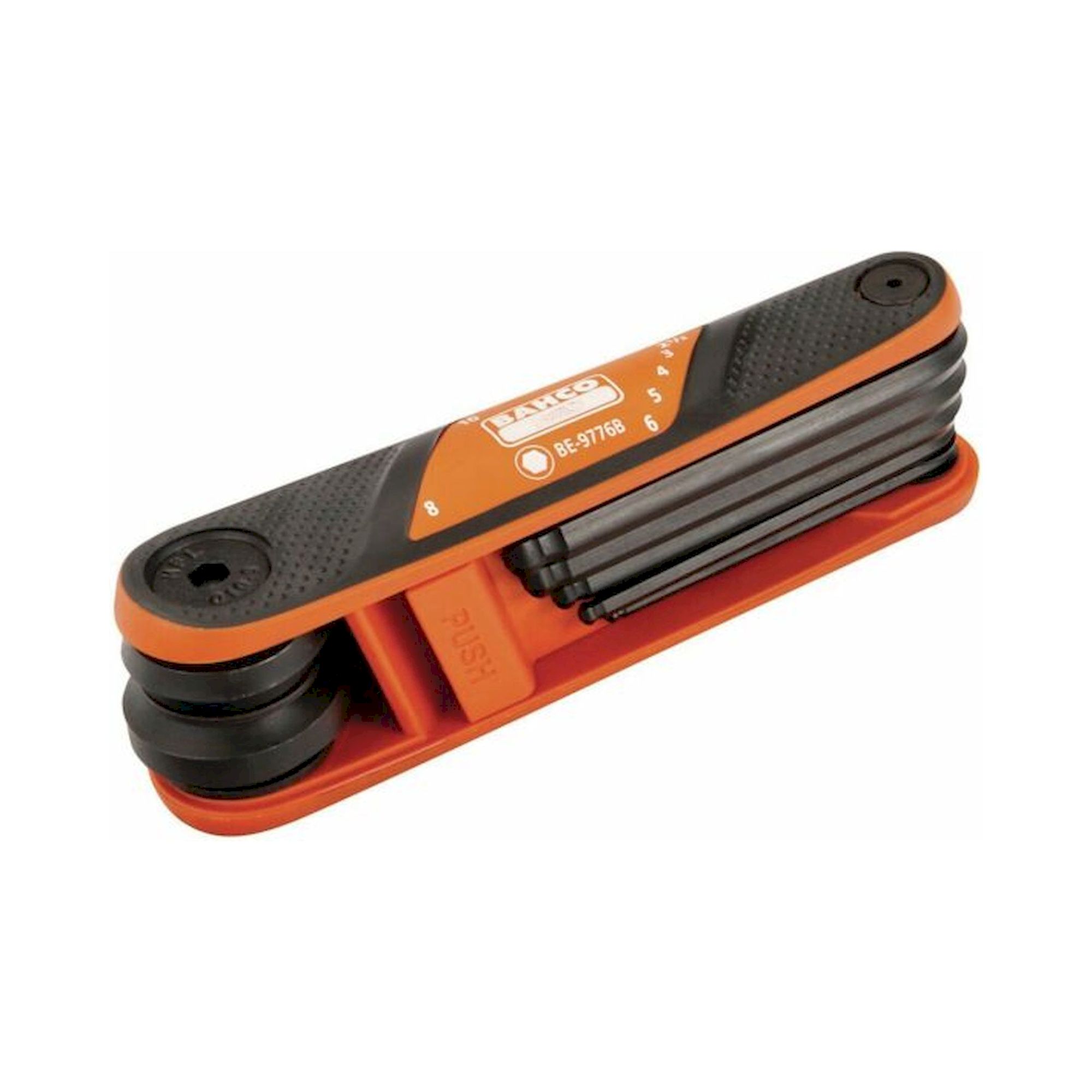 Bahco BE-9776B. Offset screwdriver set, hexagon socket with ball end, Plastic holder, 7 pieces