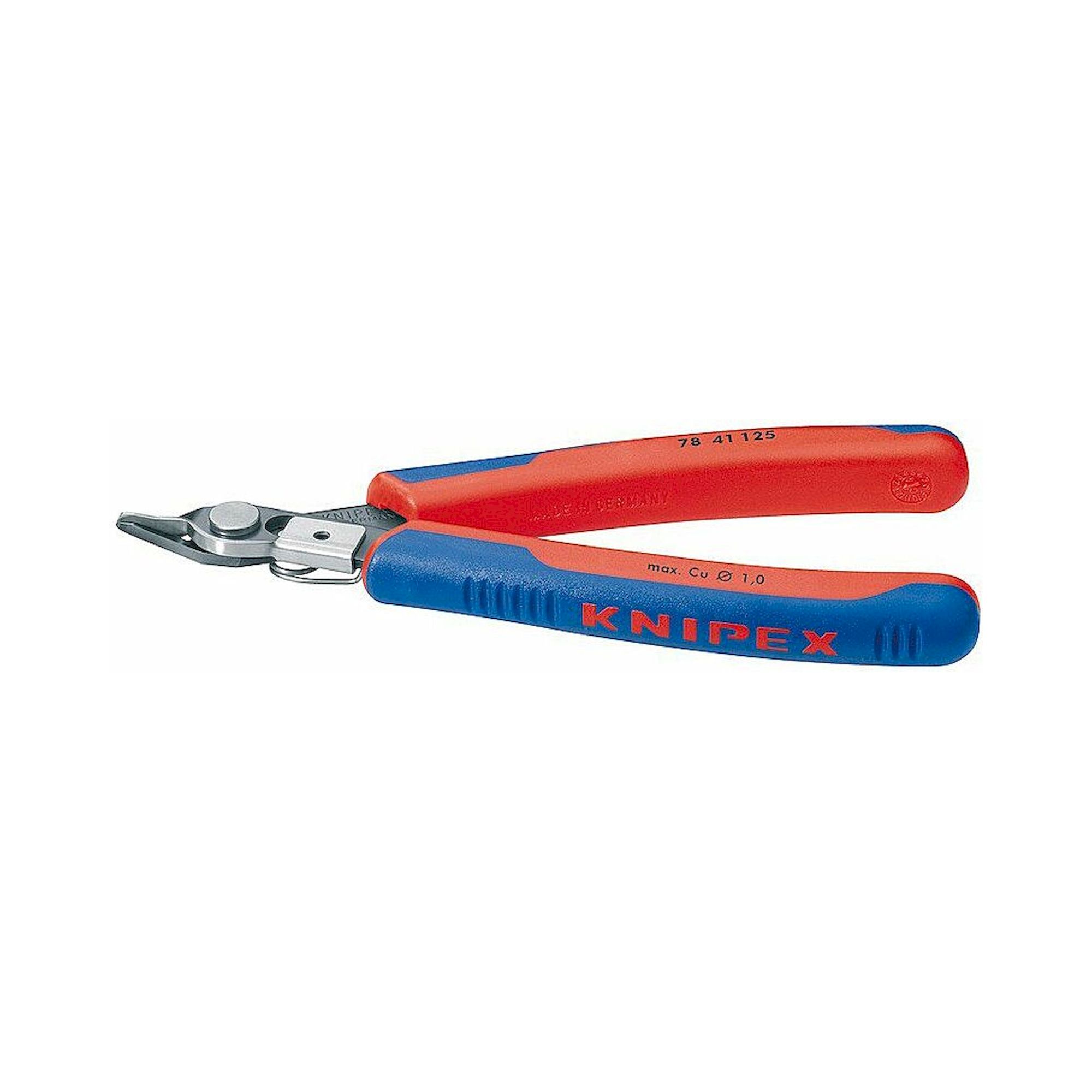 Knipex 78 41 125. Electronic-Super-Knips®, Seitenschneider mit Drahtklemme, 125 mm